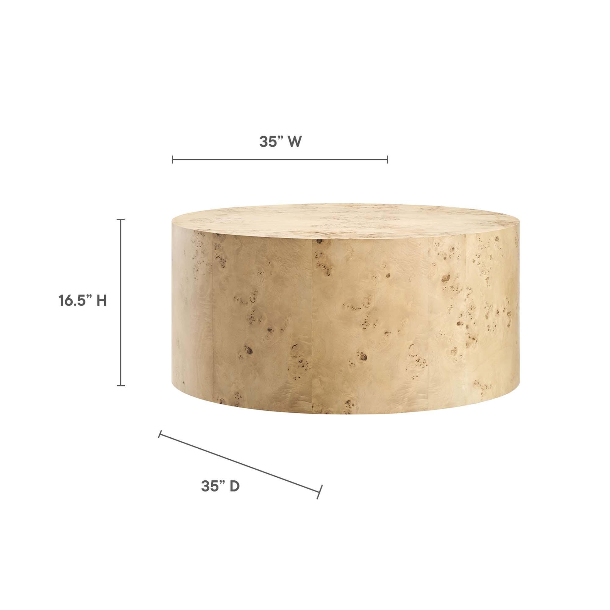Modway Cosmos Round Coffee Table, Natural, large