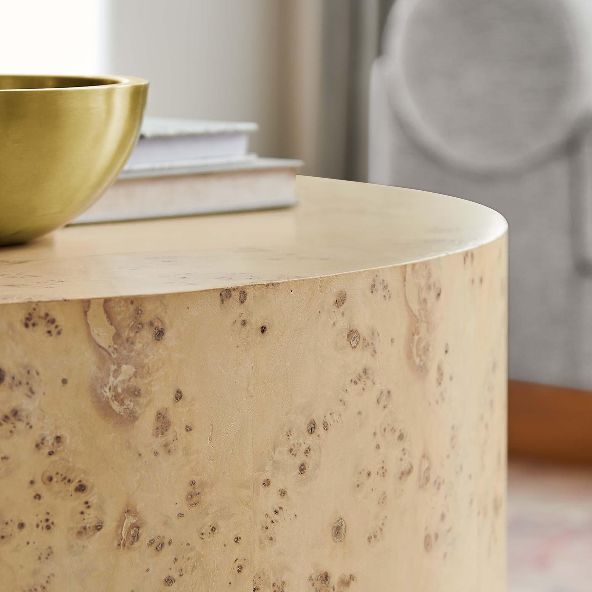 Modway Cosmos Round Coffee Table, Natural, large