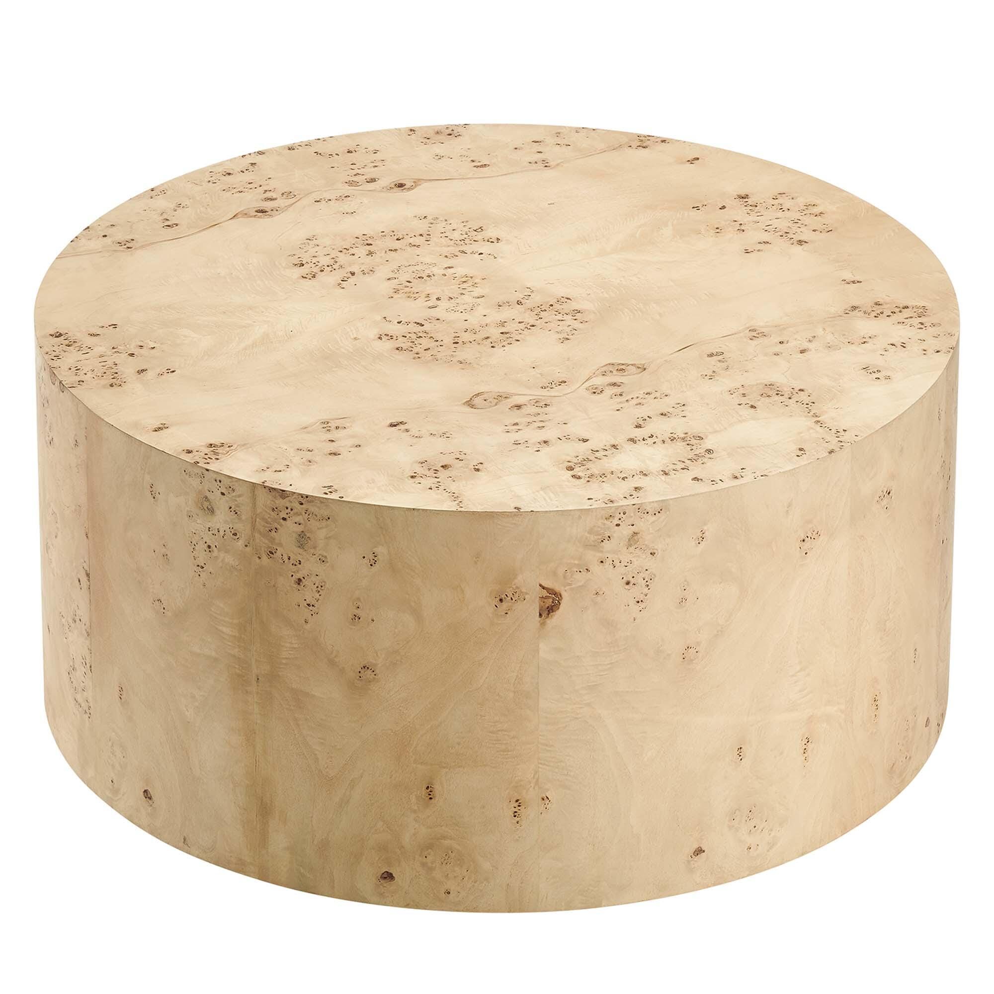 Modway Cosmos Round Coffee Table, Natural, large