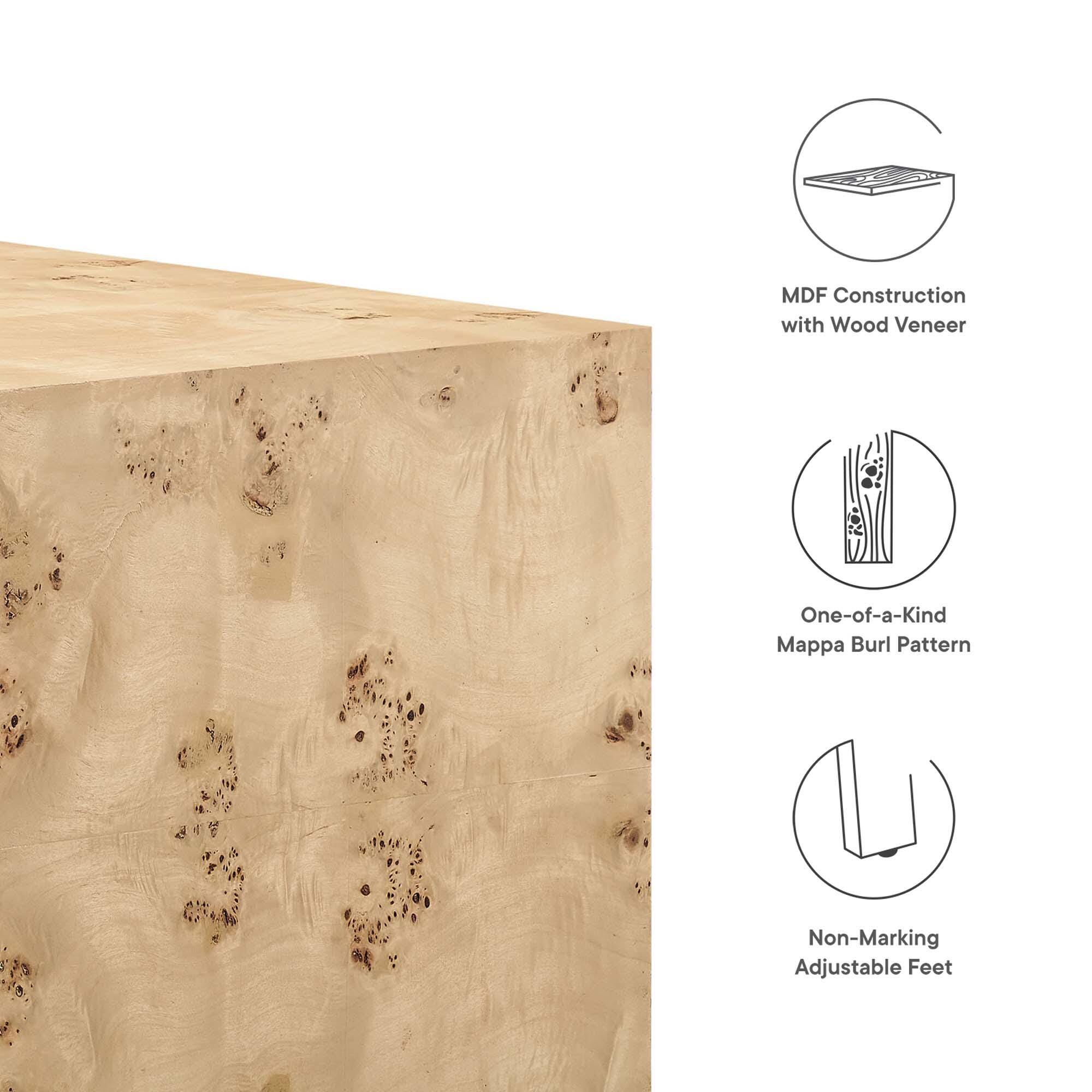 Modway Cosmos Square Coffee Table, Natural, large