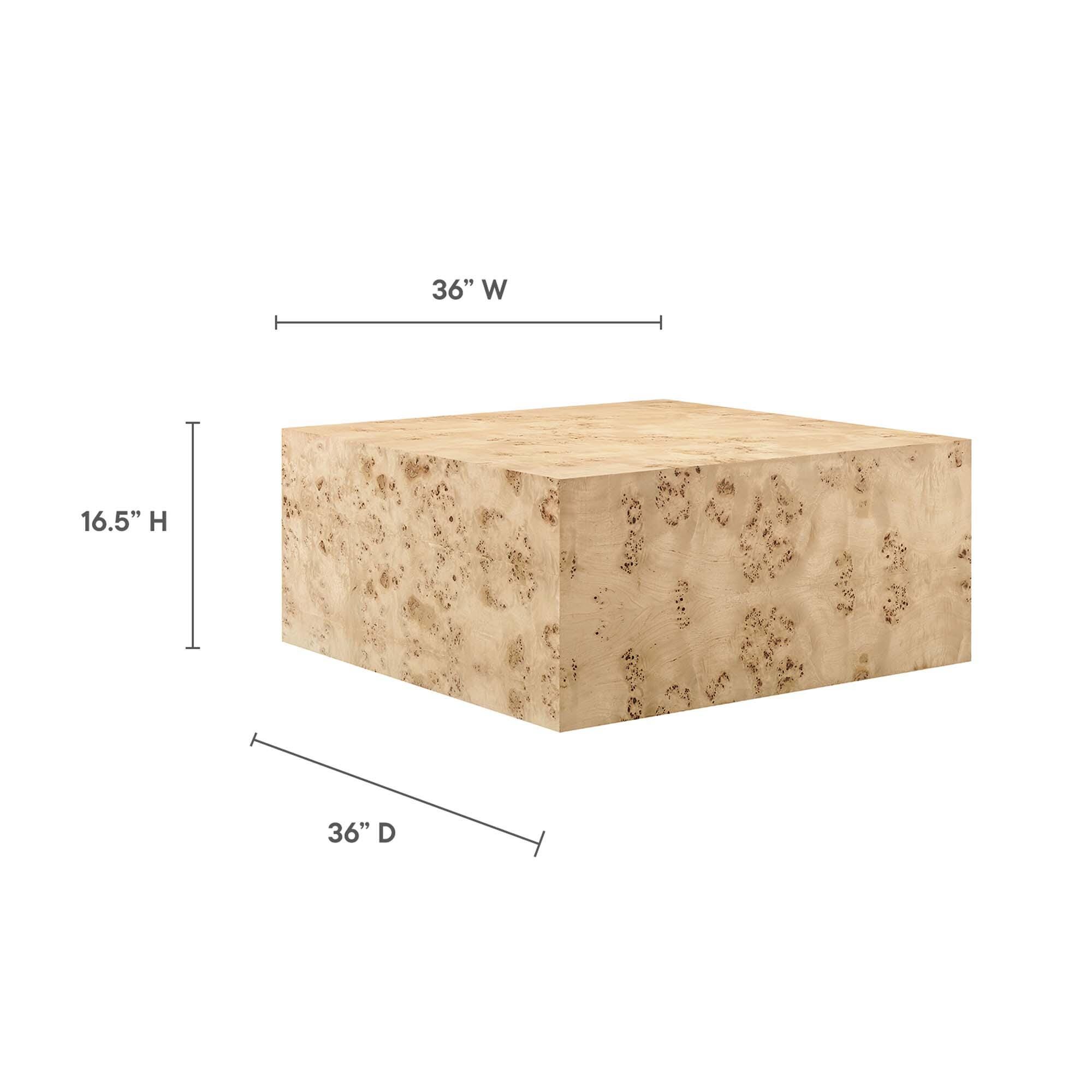 Modway Cosmos Square Coffee Table, Natural, large