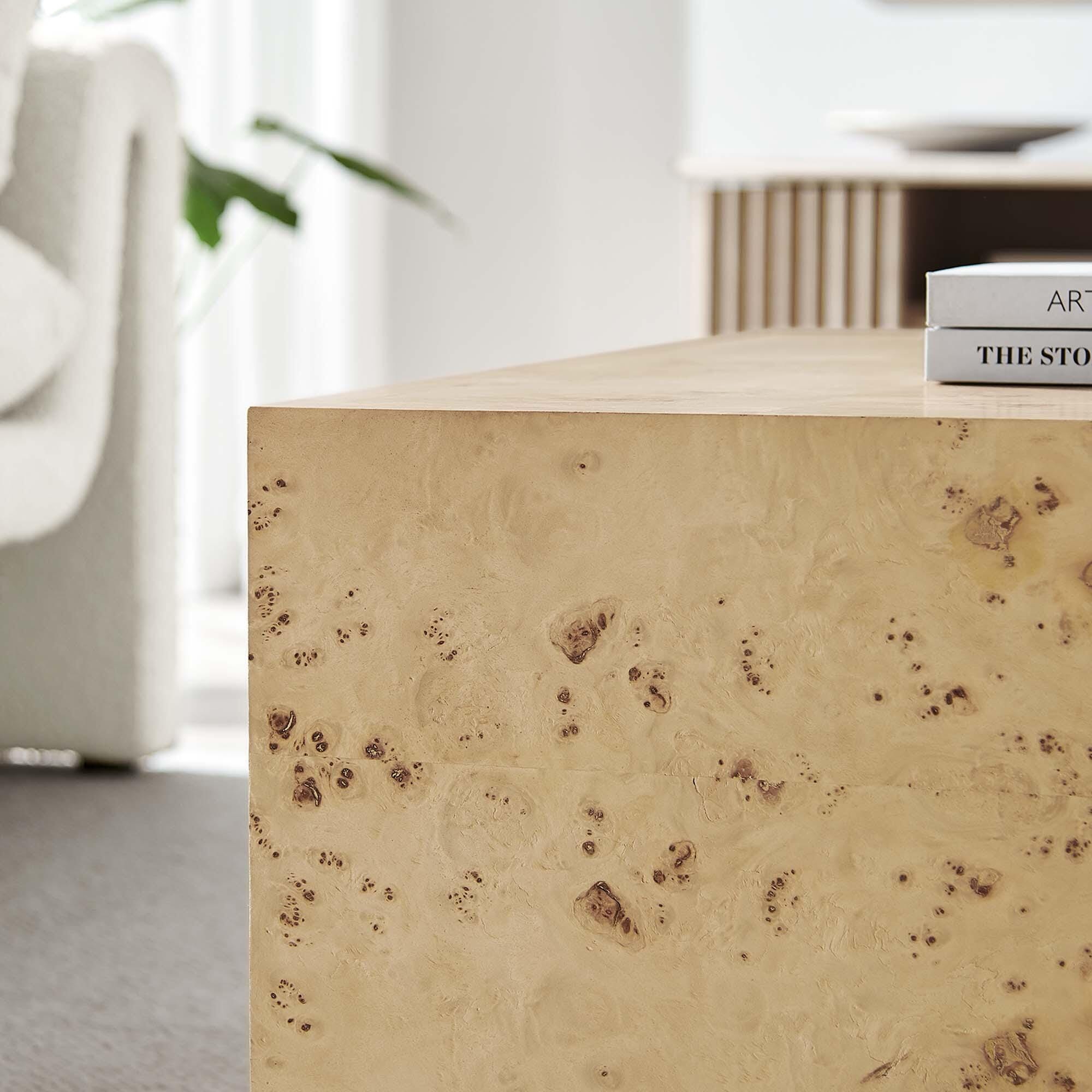 Modway Cosmos Square Coffee Table, Natural, large
