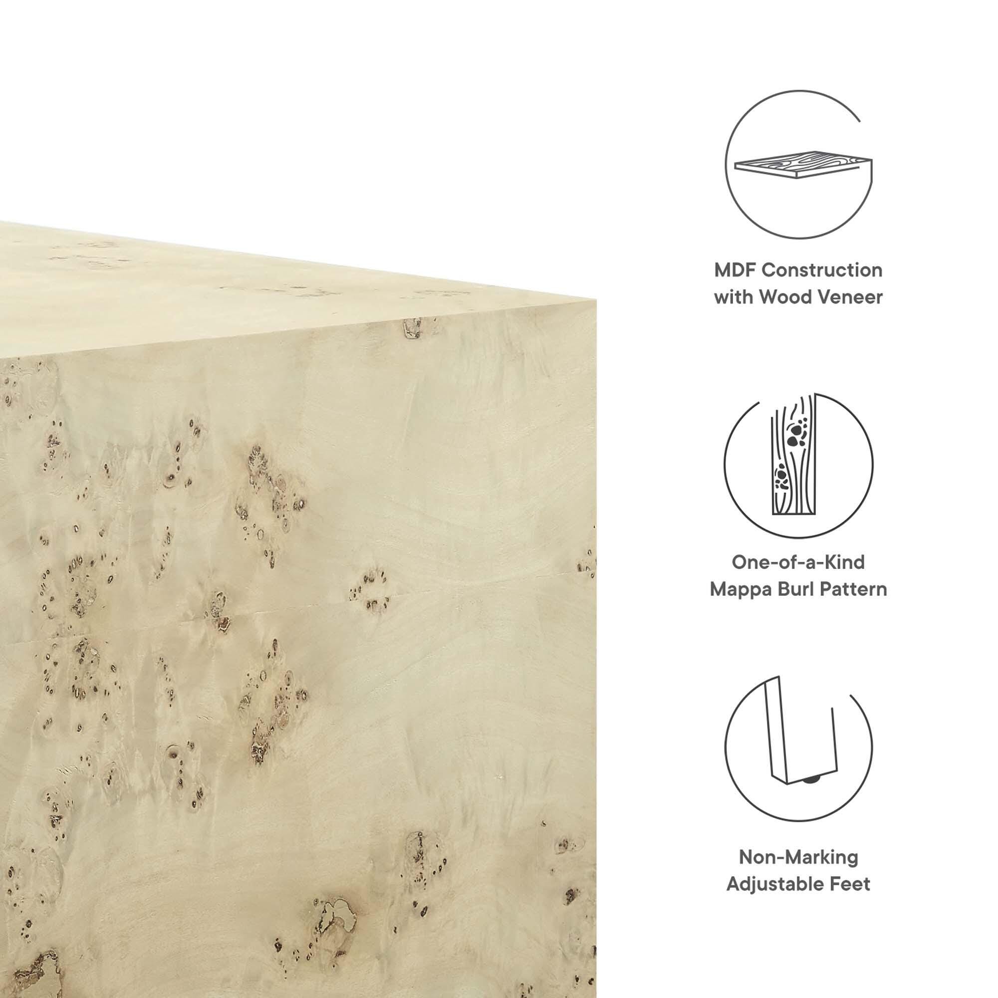 Modway Cosmos Square Coffee Table, Ivory, large