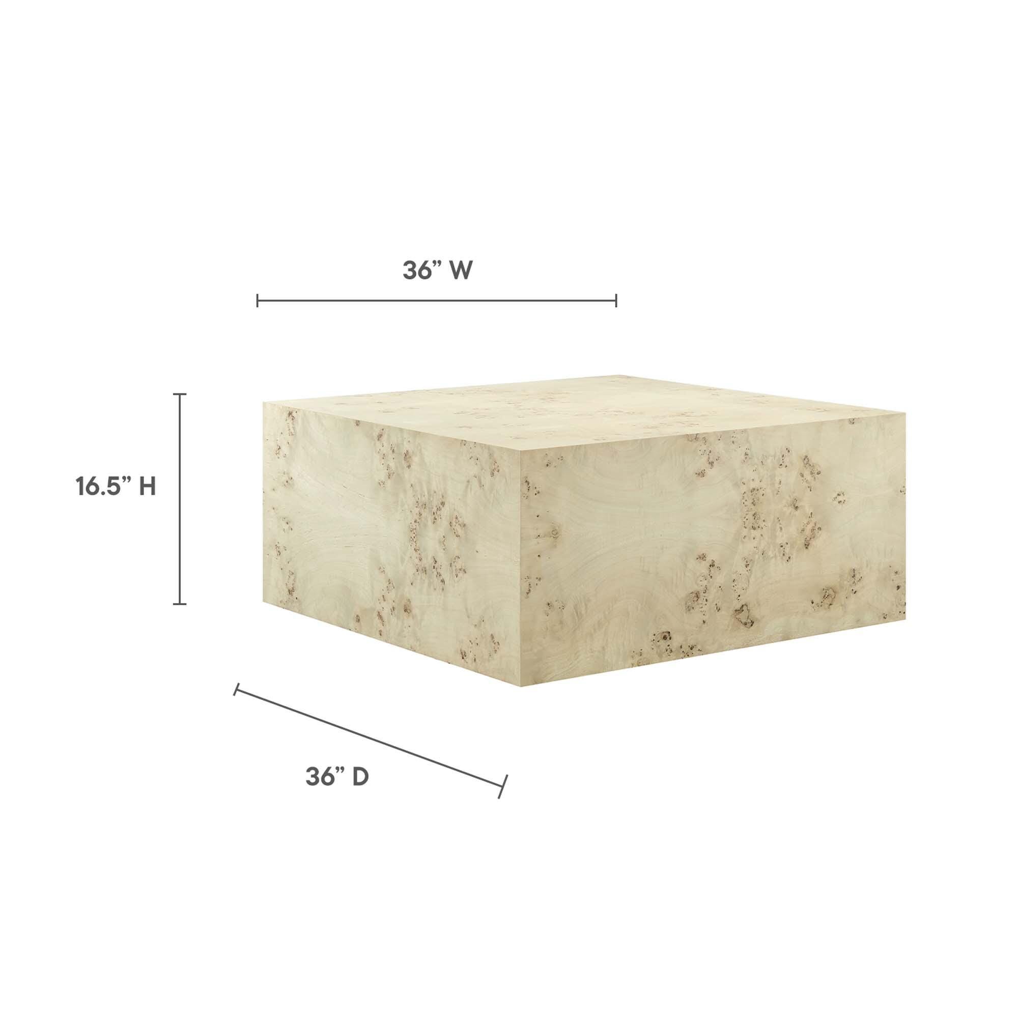 Modway Cosmos Square Coffee Table, Ivory, large