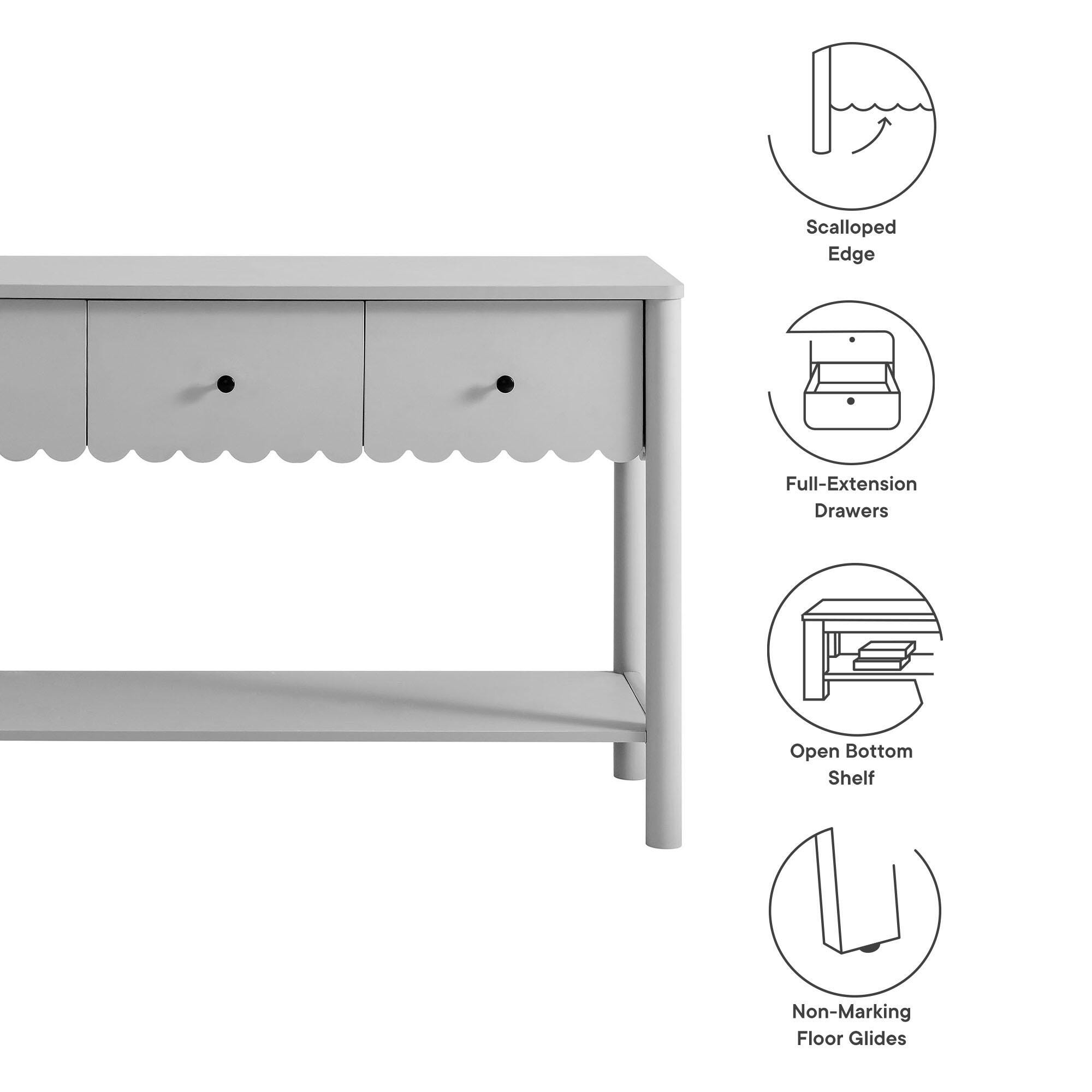 Modway Emmeline Console Table, Light Gray, large