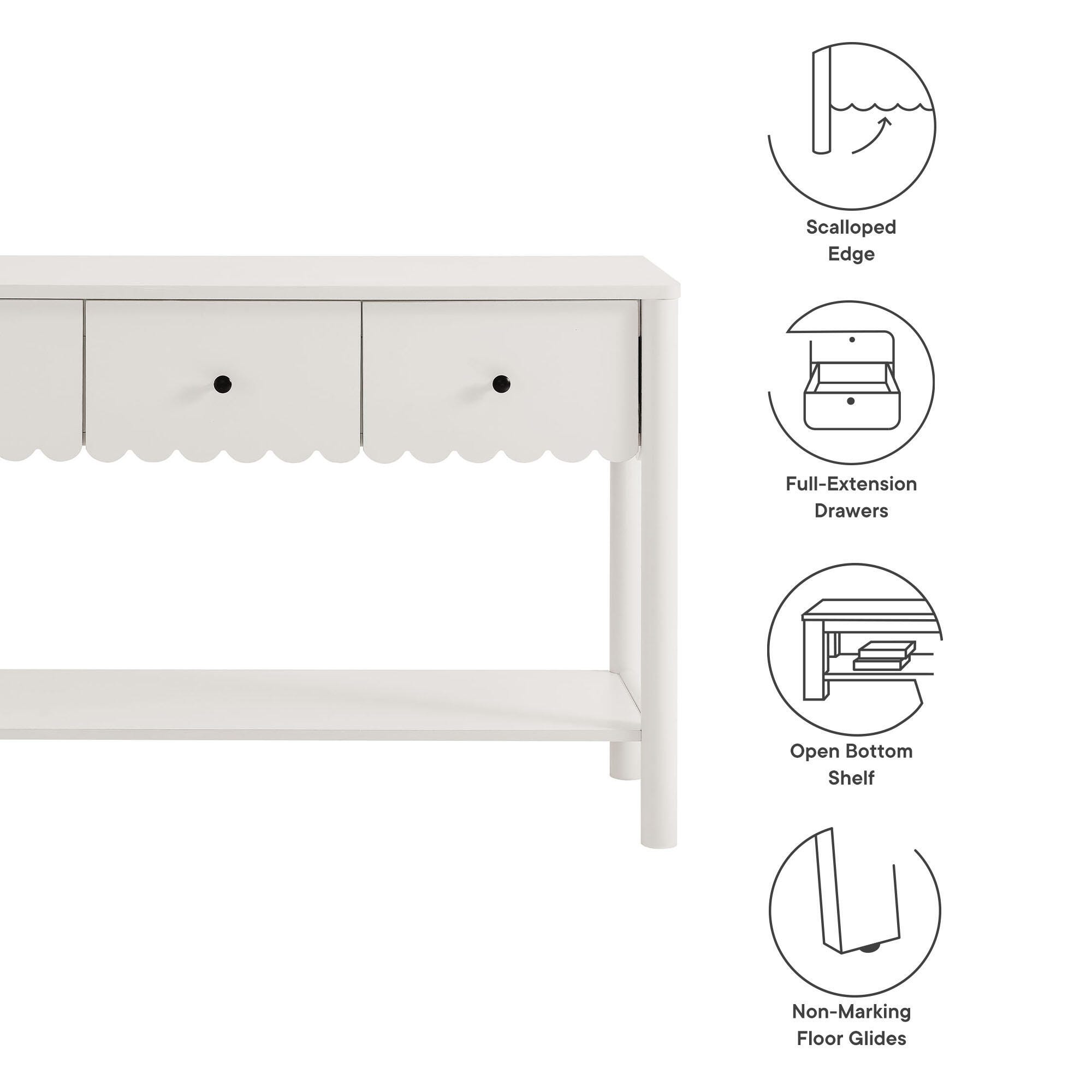Modway Emmeline Console Table, White, large