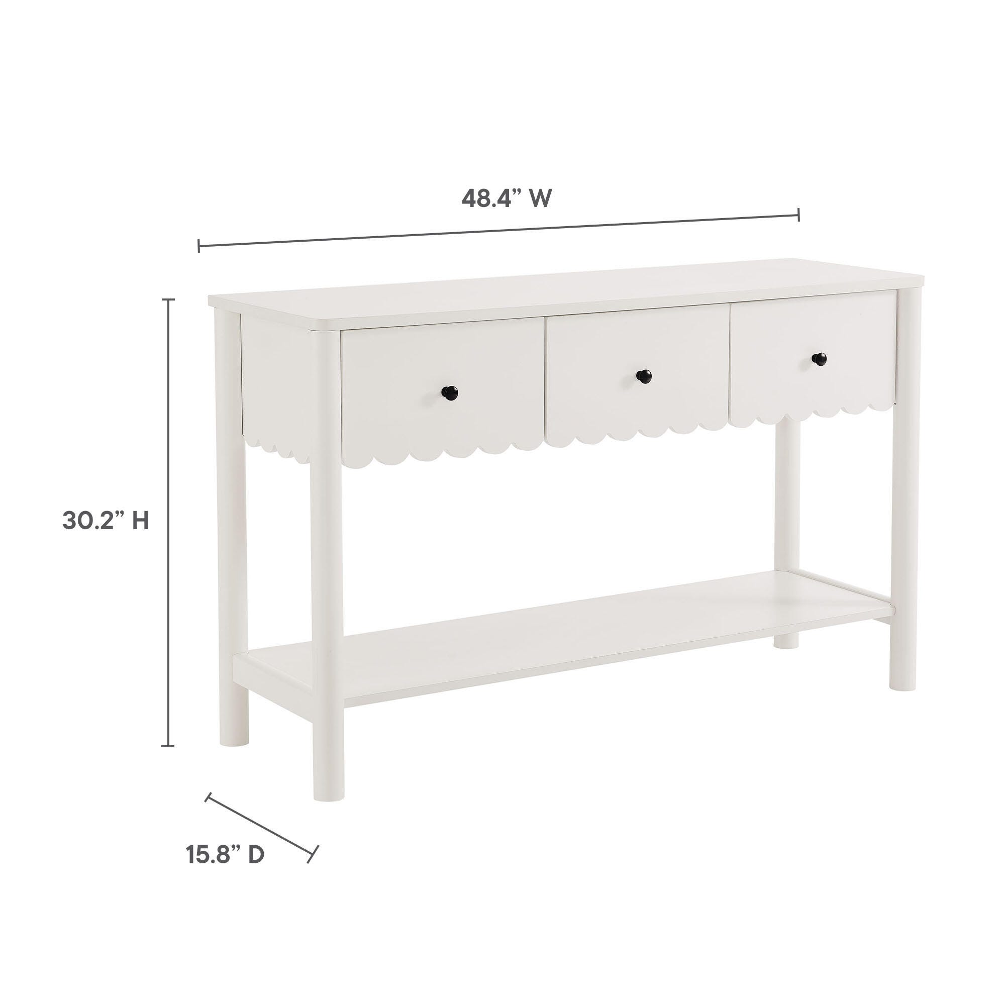 Modway Emmeline Console Table, White, large