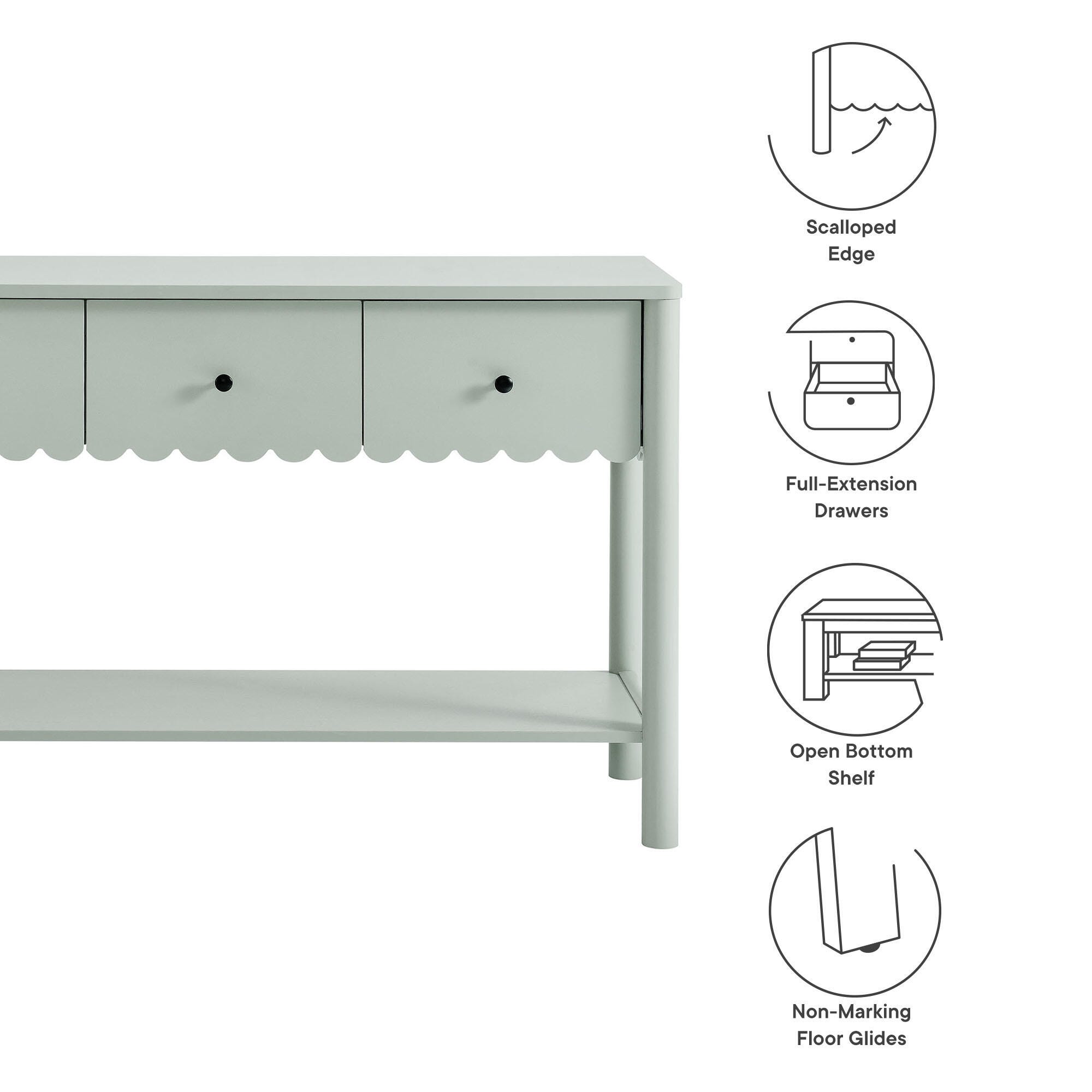 Modway Emmeline Console Table, Sage, large