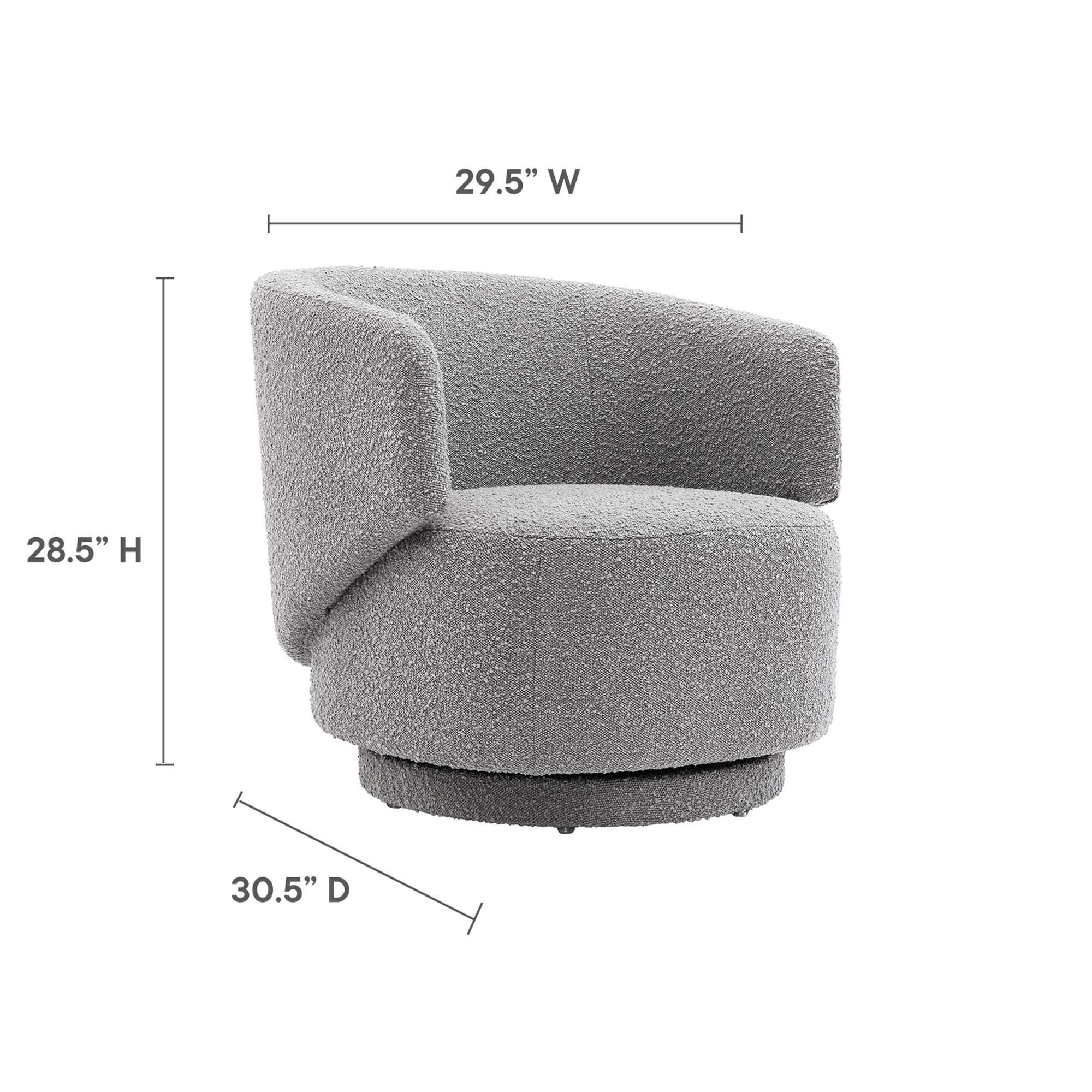 Modway Celestia Swivel Accent Chair, Light Gray, large