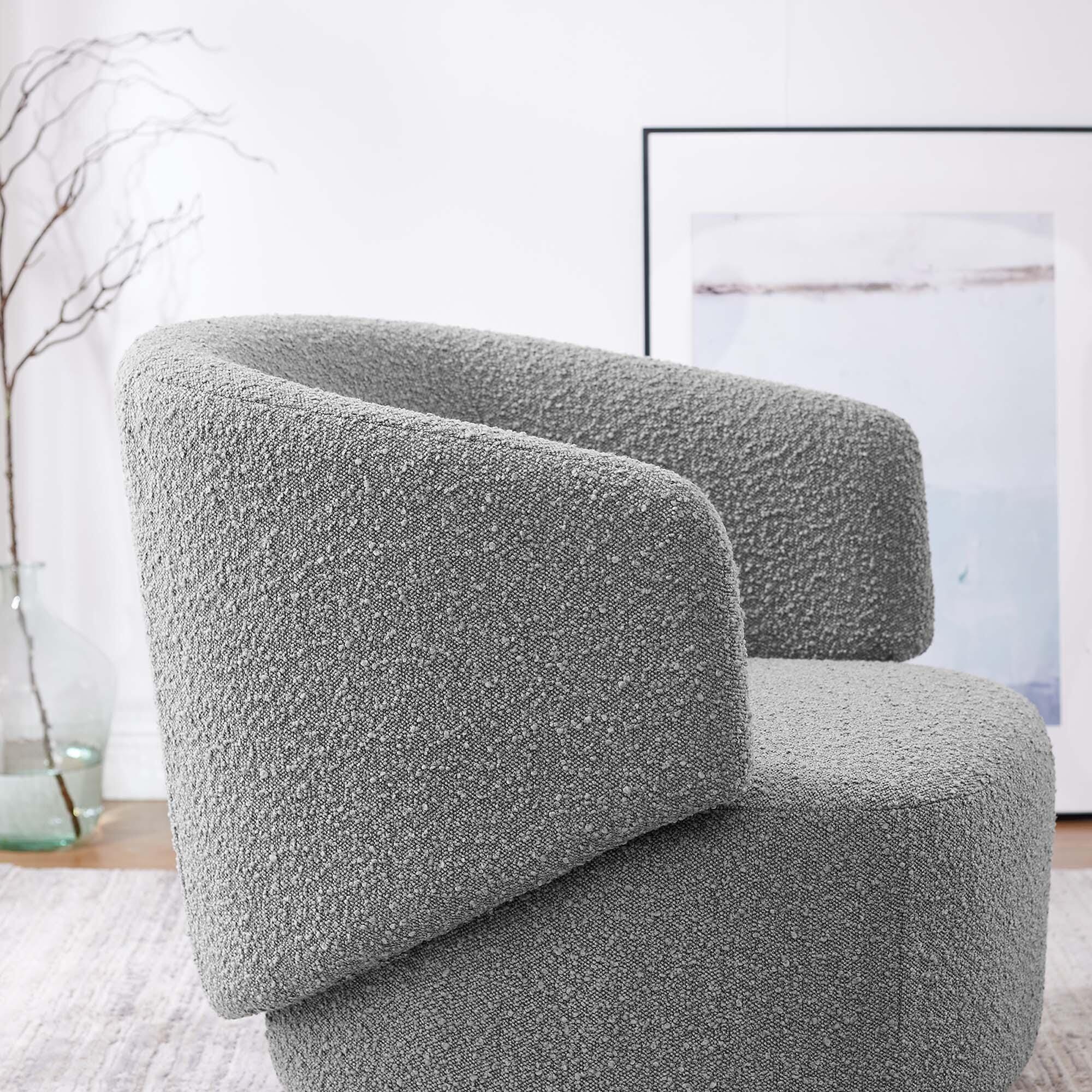 Modway Celestia Swivel Accent Chair, Light Gray, large