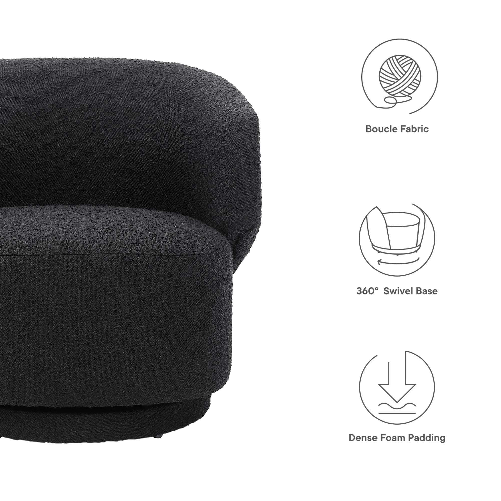 Modway Celestia Swivel Accent Chair, Black, large