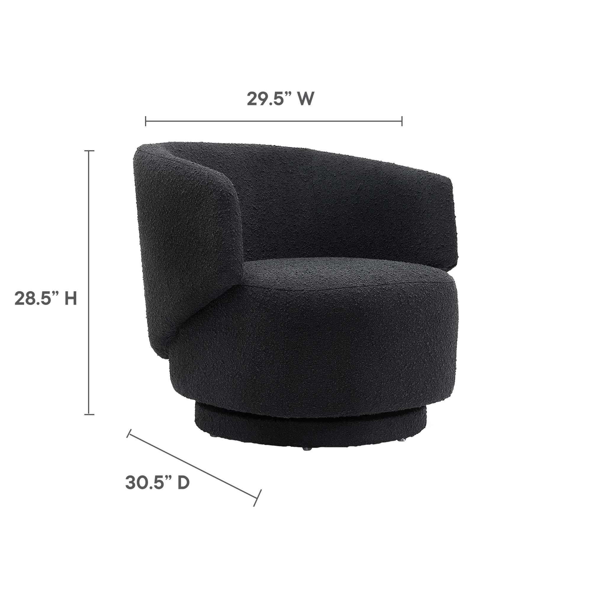 Modway Celestia Swivel Accent Chair, Black, large