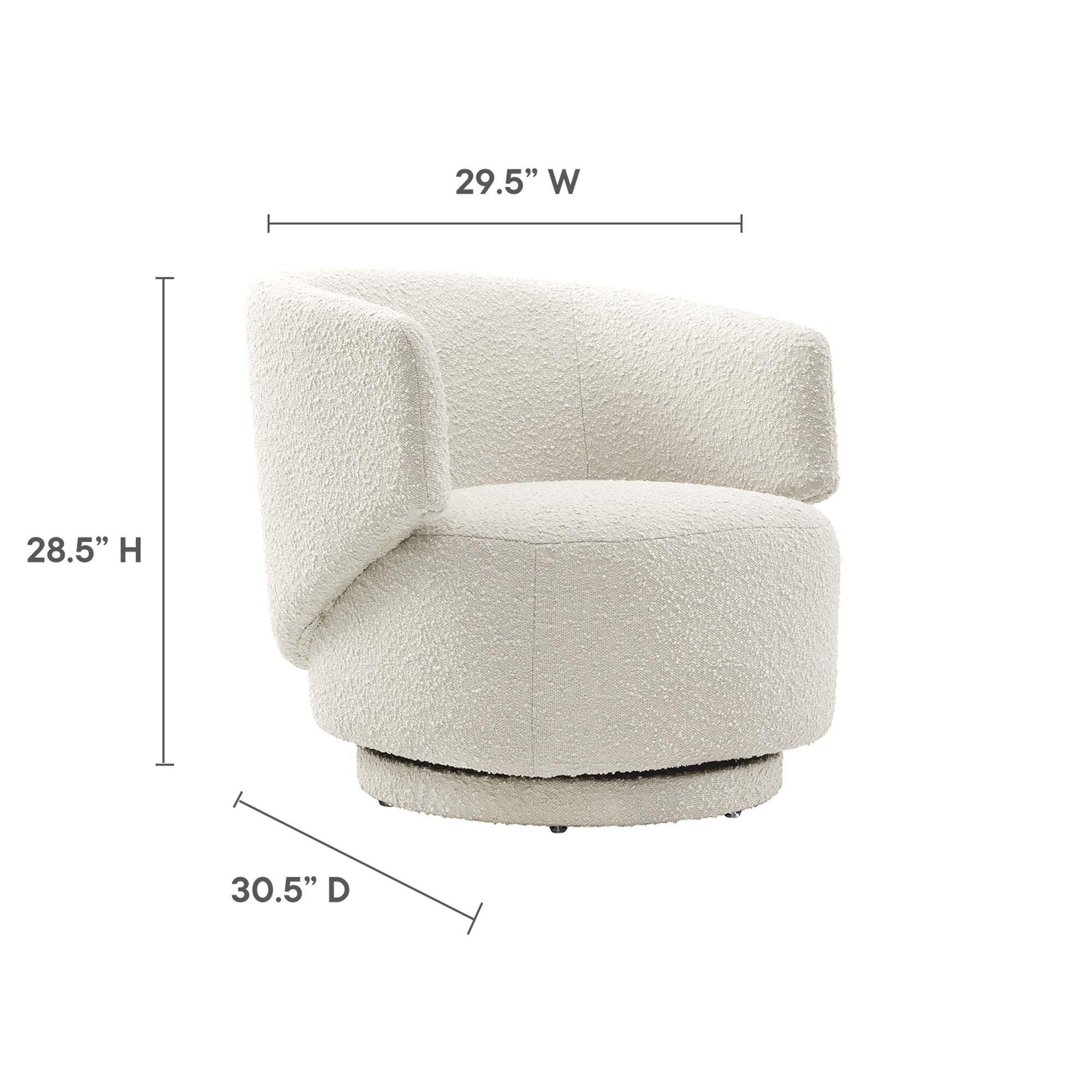 Modway Celestia Swivel Accent Chair, Ivory, large