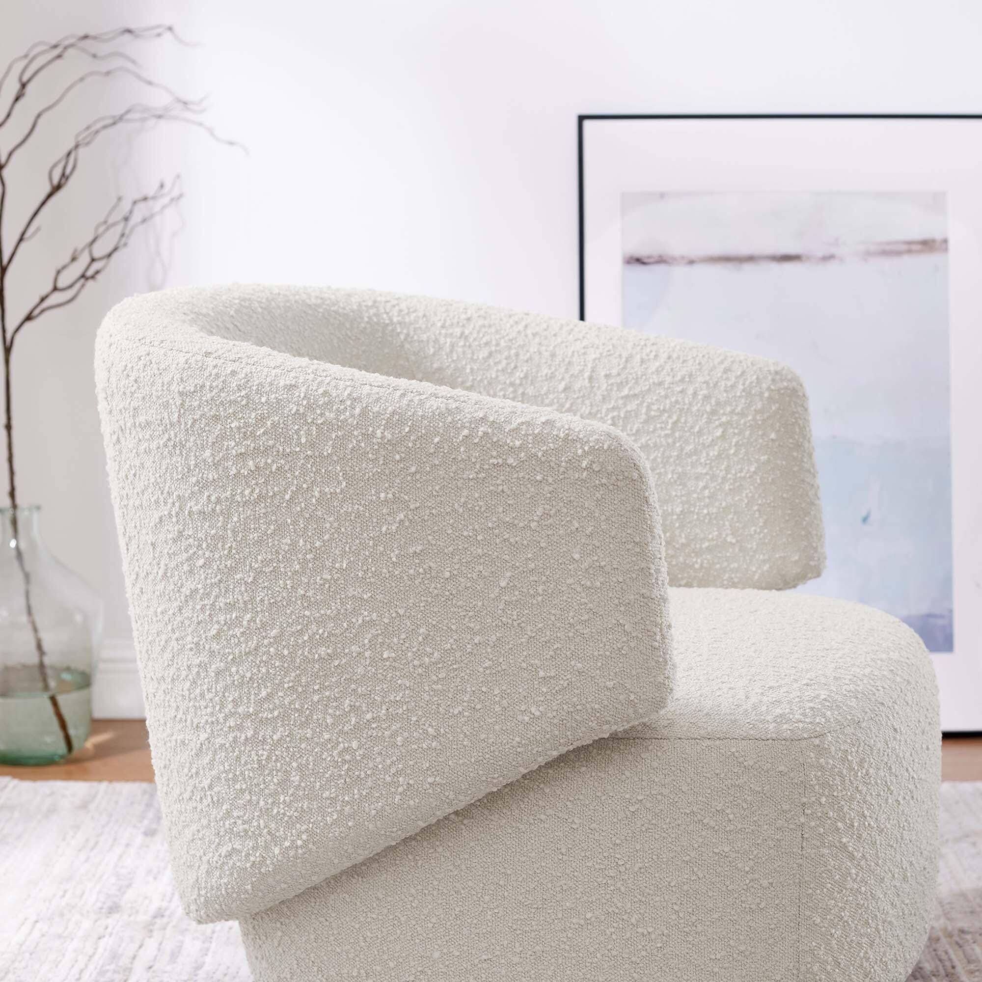 Modway Celestia Swivel Accent Chair, Ivory, large