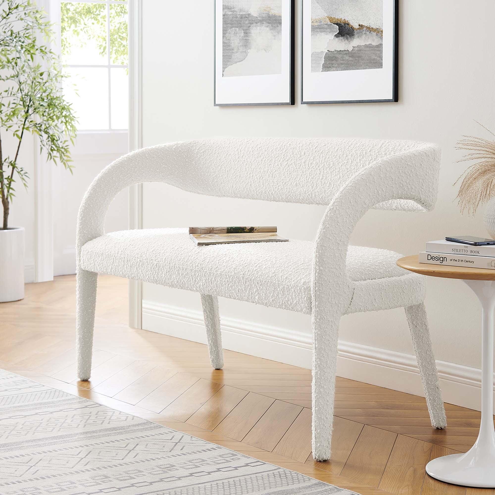 Modway Pinnacle Bench, Ivory, rollover
