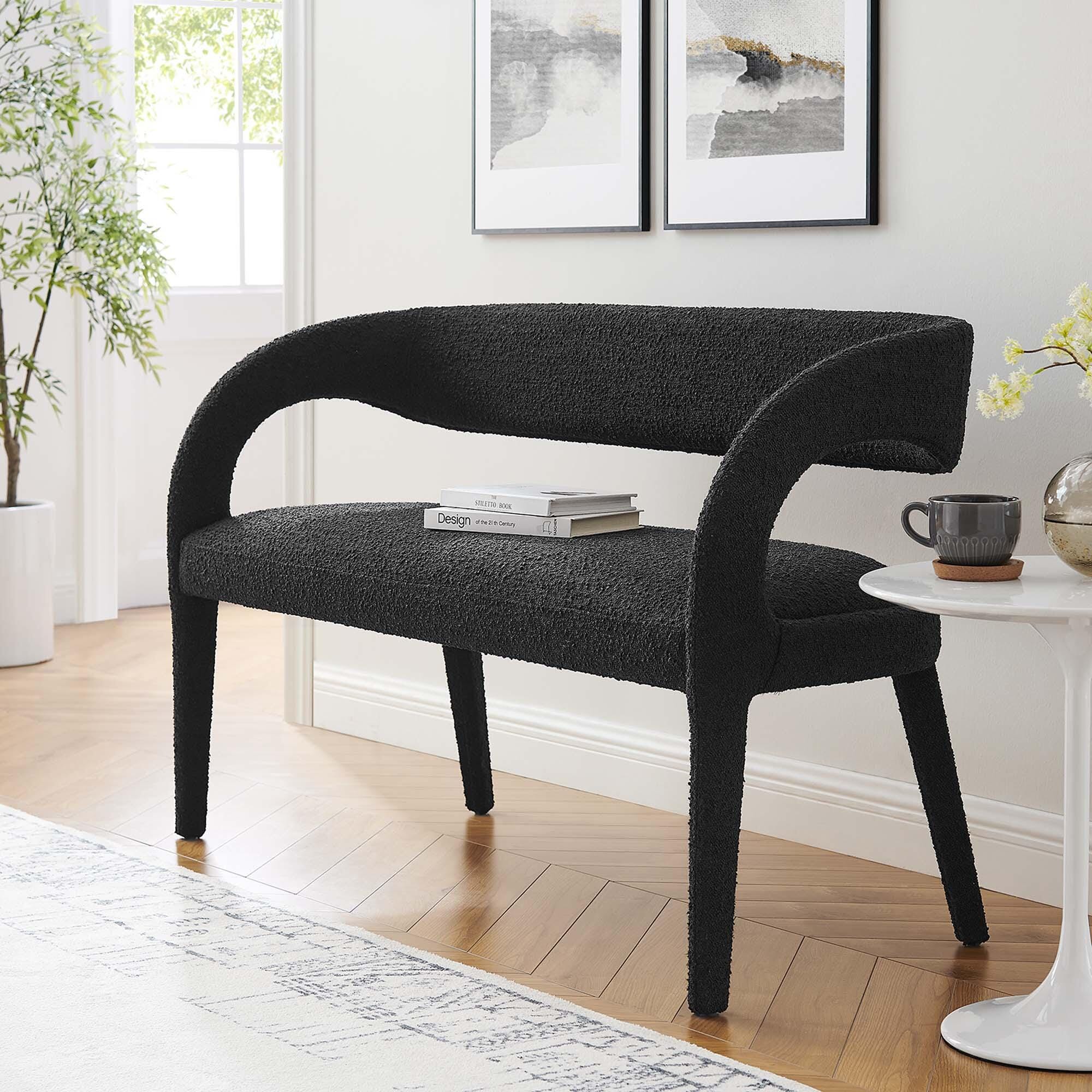 Modway Pinnacle Bench, Black, rollover