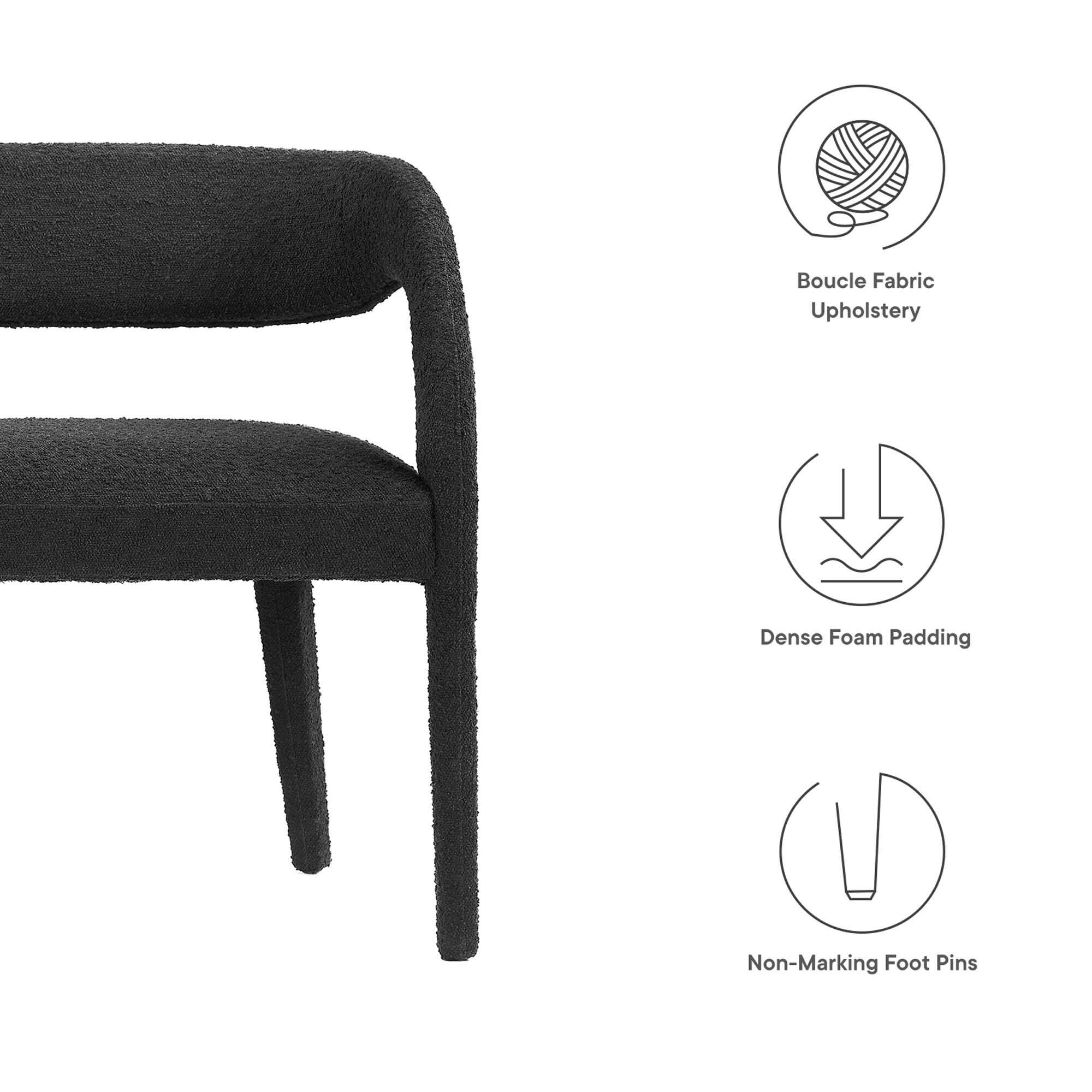 Modway Pinnacle Bench, Black, large