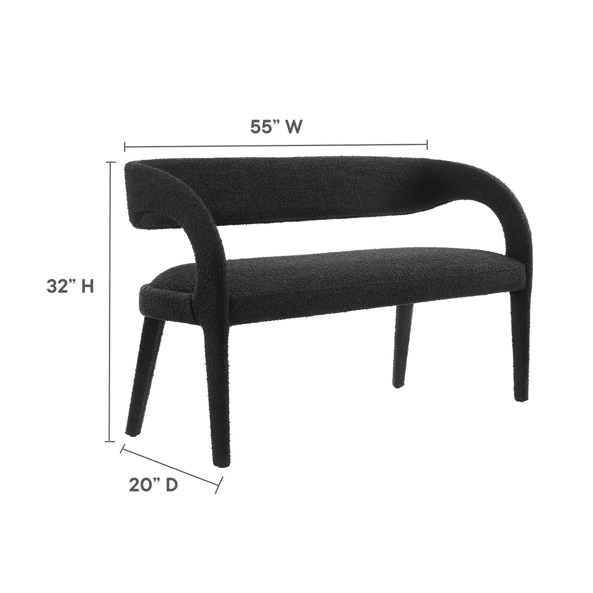 Modway Pinnacle Bench, Black, large