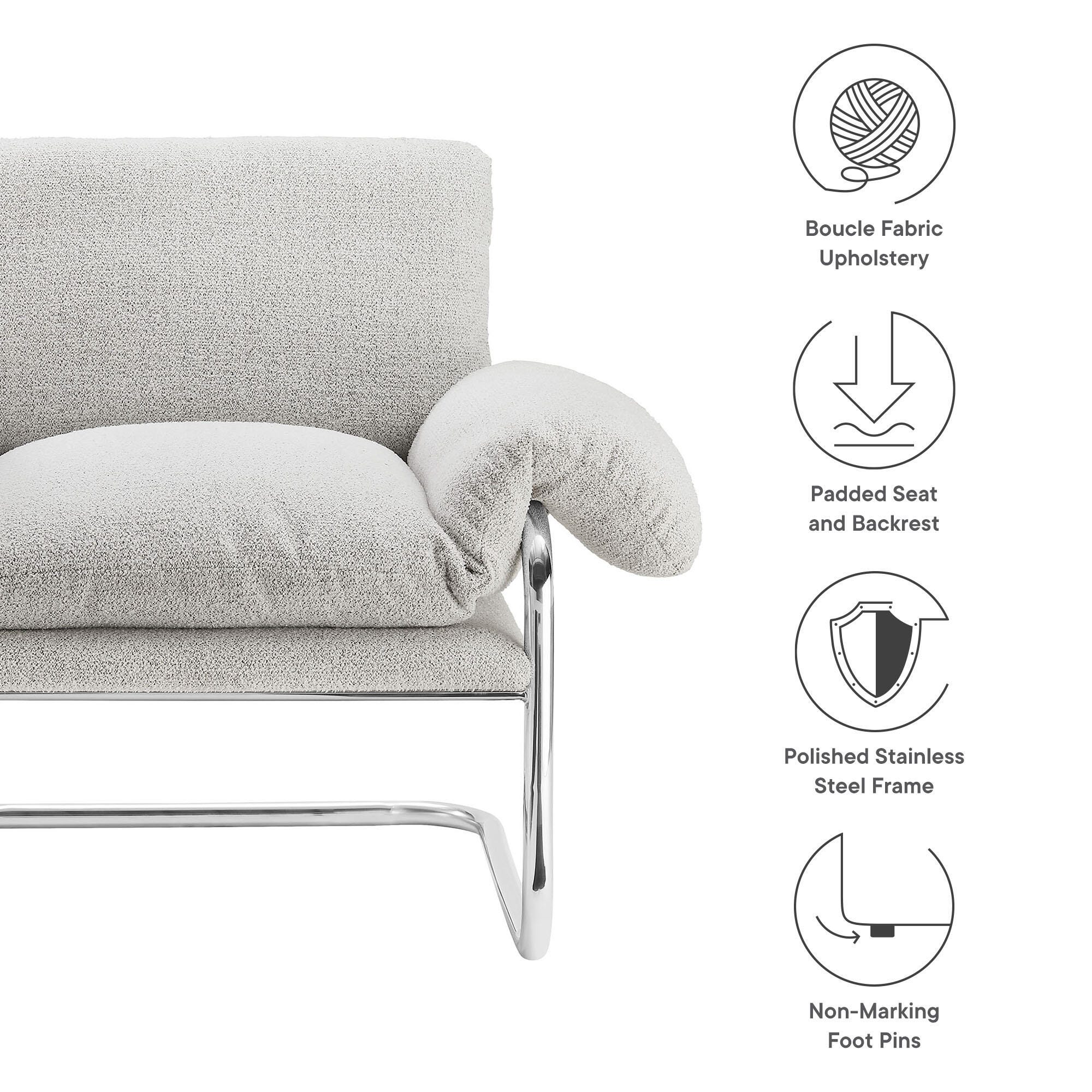 Modway Ansel Accent Chair, Newsprint, large
