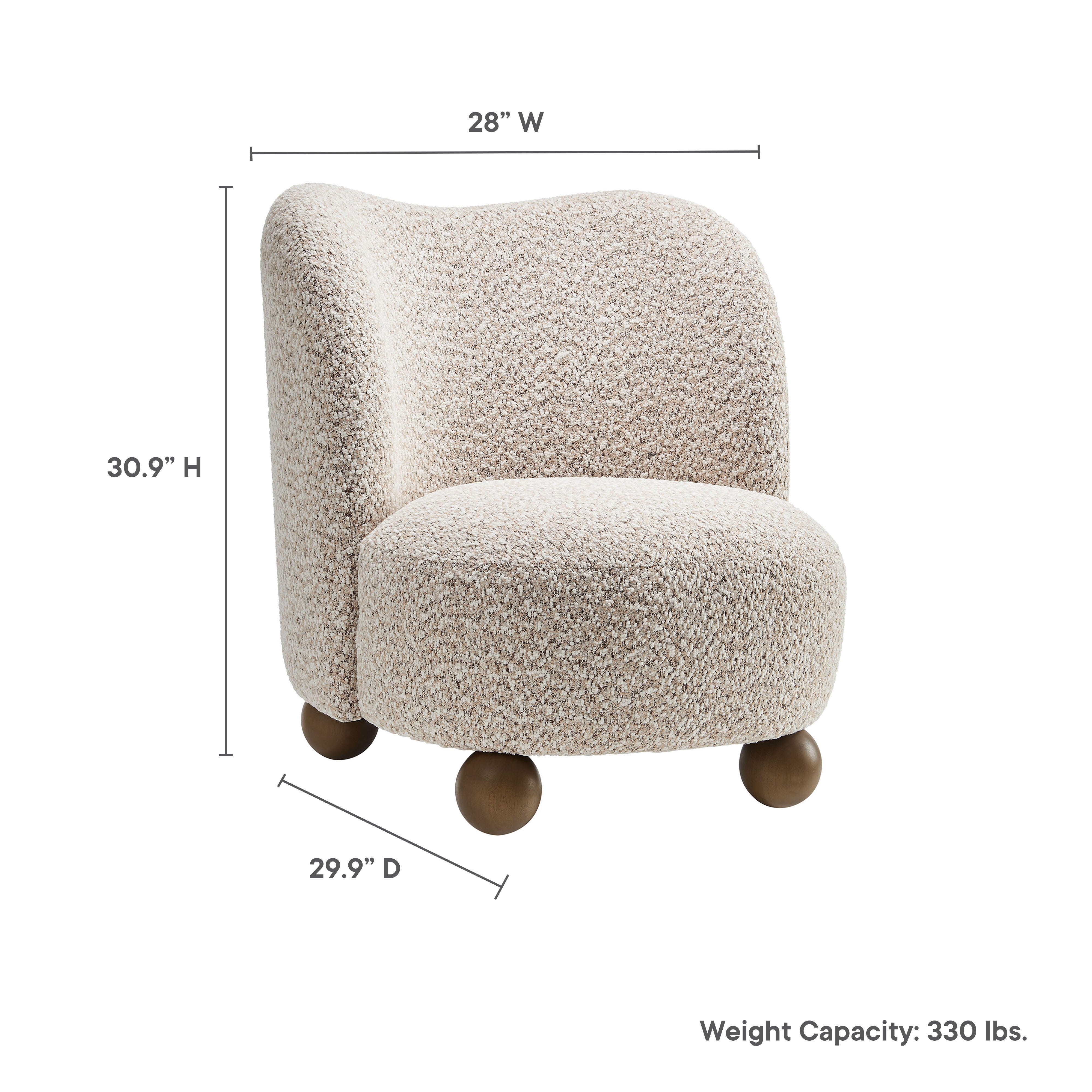 Modway Monroe Accent Chair, Beige/Walnut, large