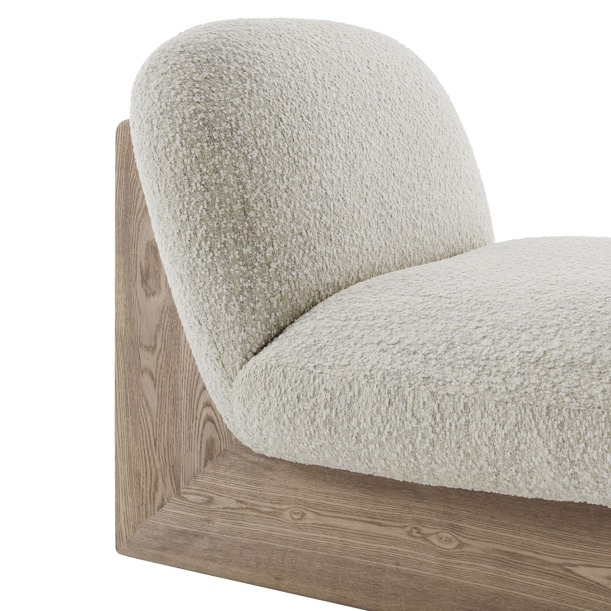 Modway Loyal Accent Chair with Ottoman, Pearl Oak/Gray, large