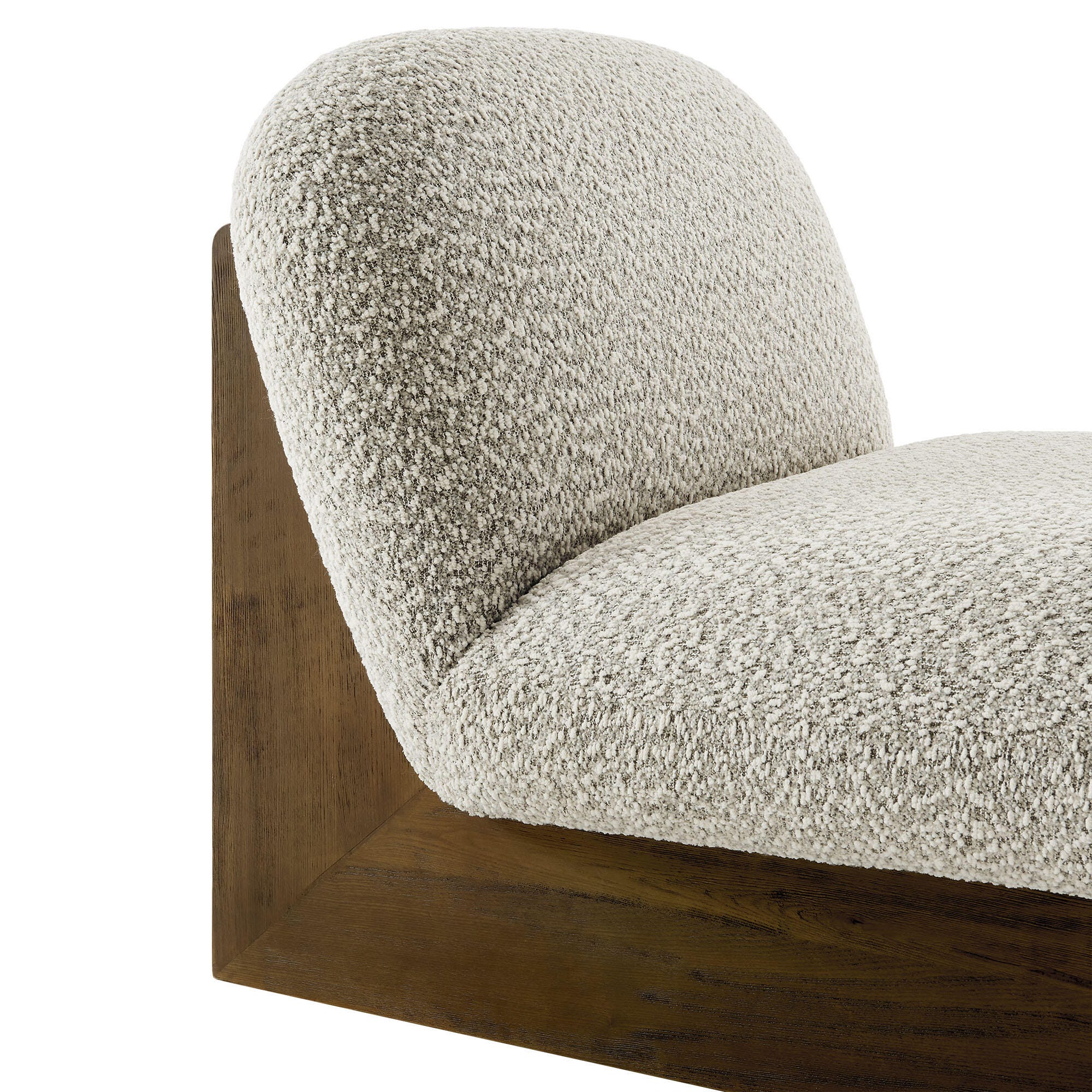 Modway Loyal Accent Chair with Ottoman, Gray/Walnut, large