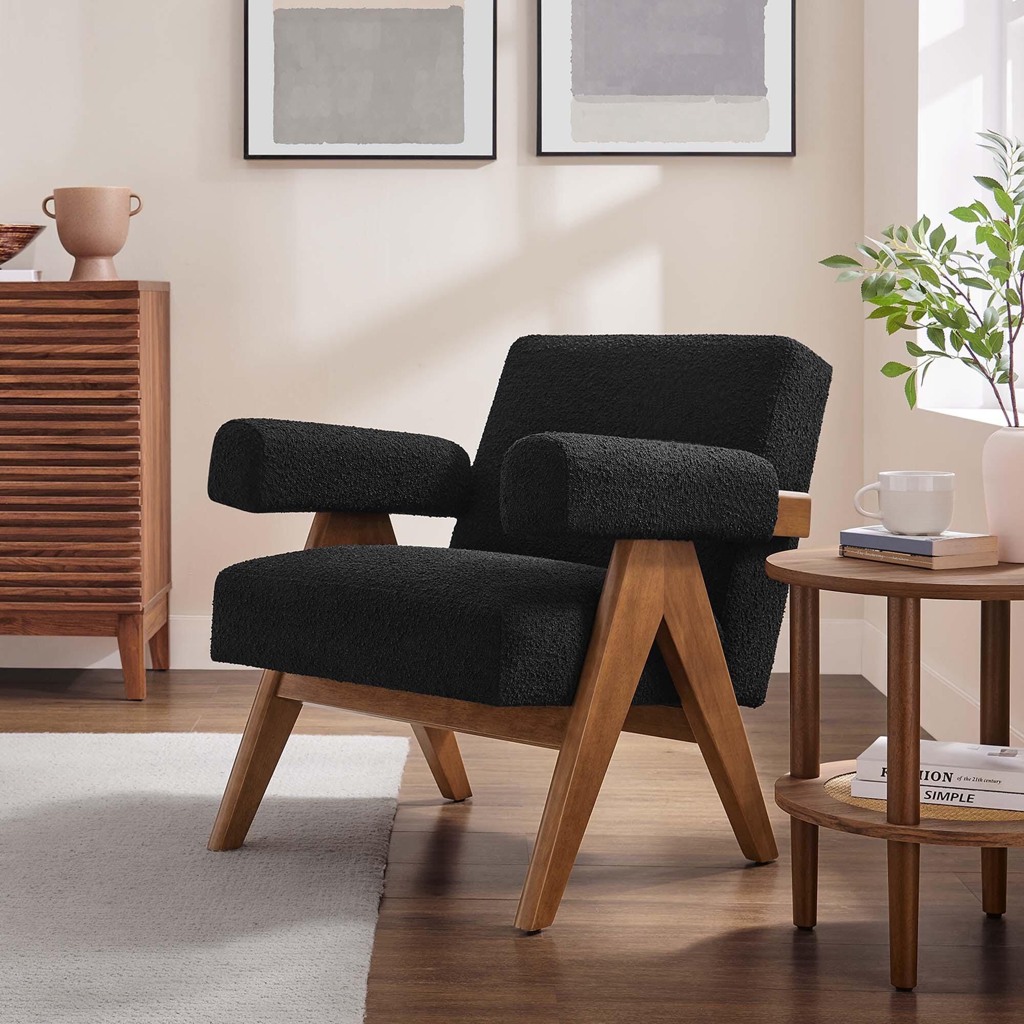 Modway Lyra Accent Chair, Black, rollover