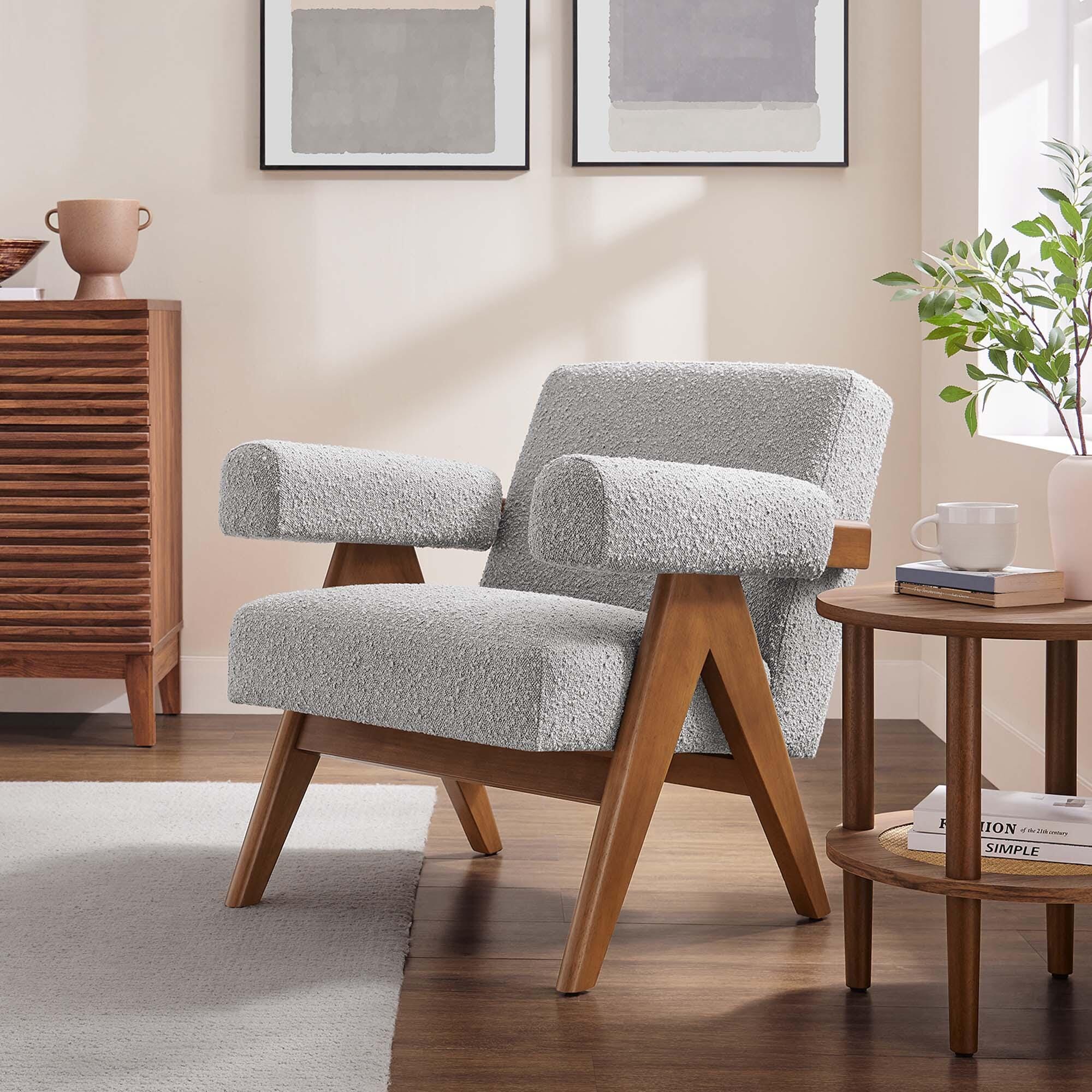 Modway Lyra Accent Chair, Light Gray, rollover