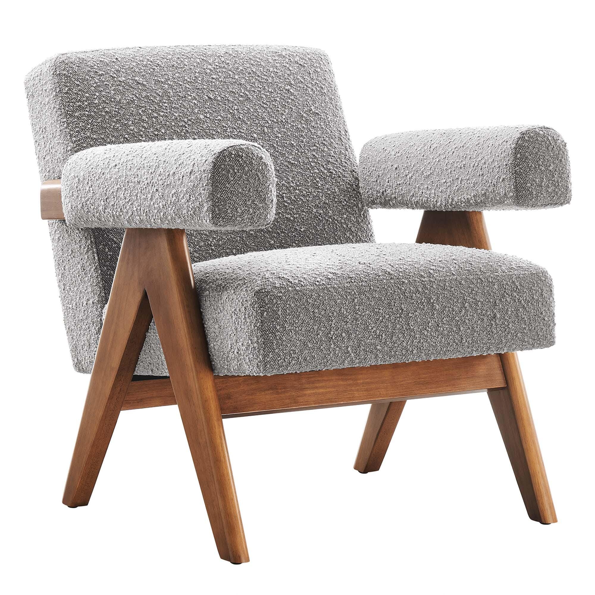 Modway Lyra Accent Chair, Light Gray, large