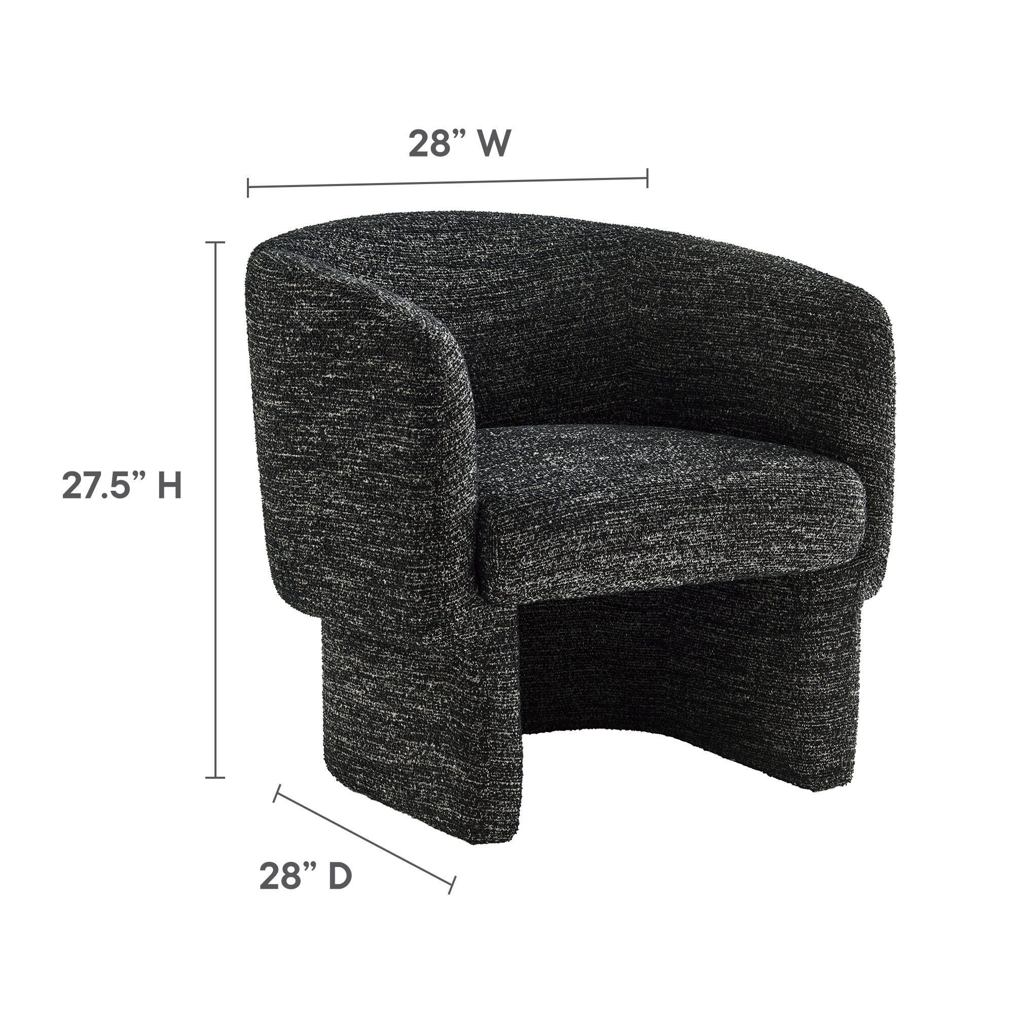 Modway Muse Accent Chair, Charcoal, large