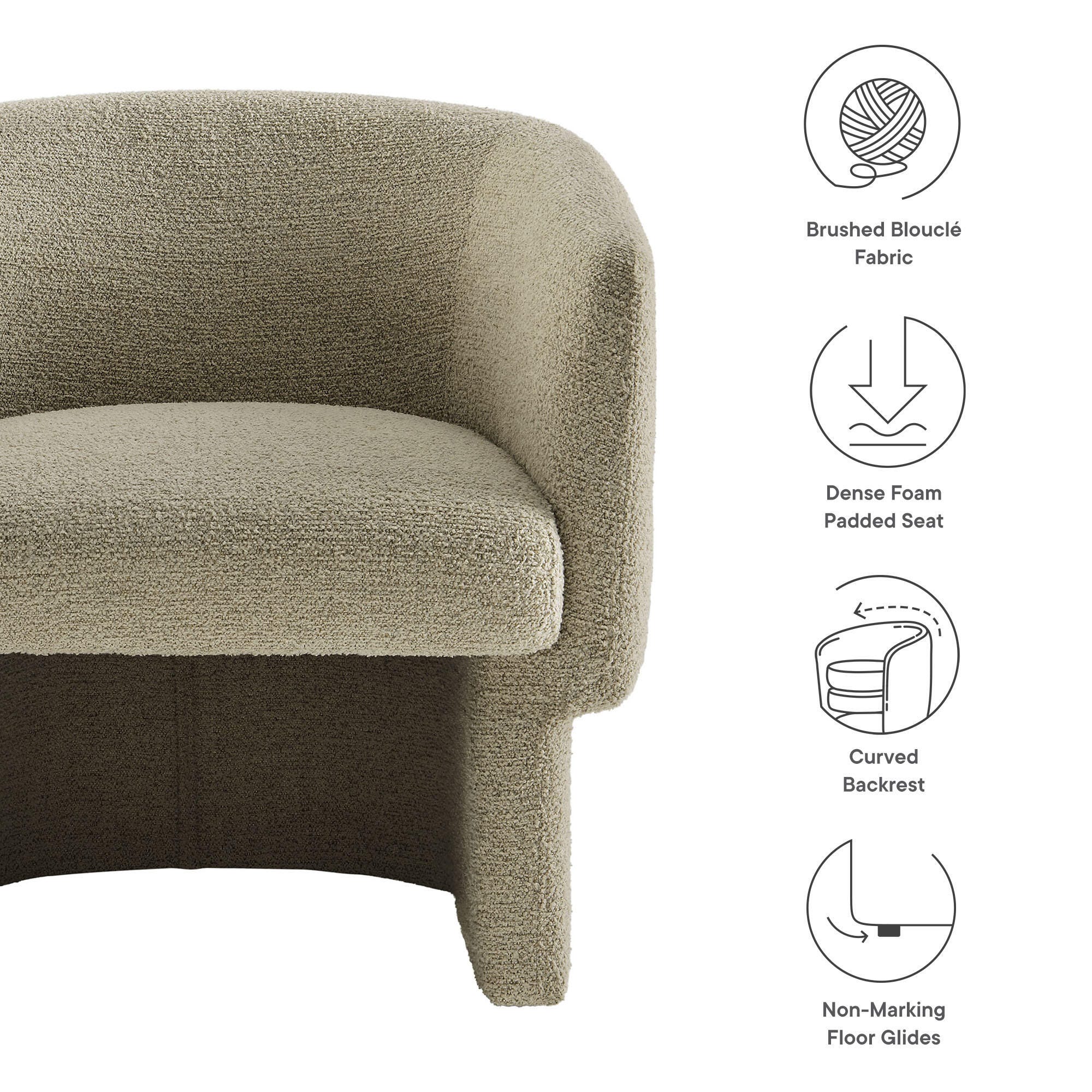 Modway Muse Accent Chair, Cork, large