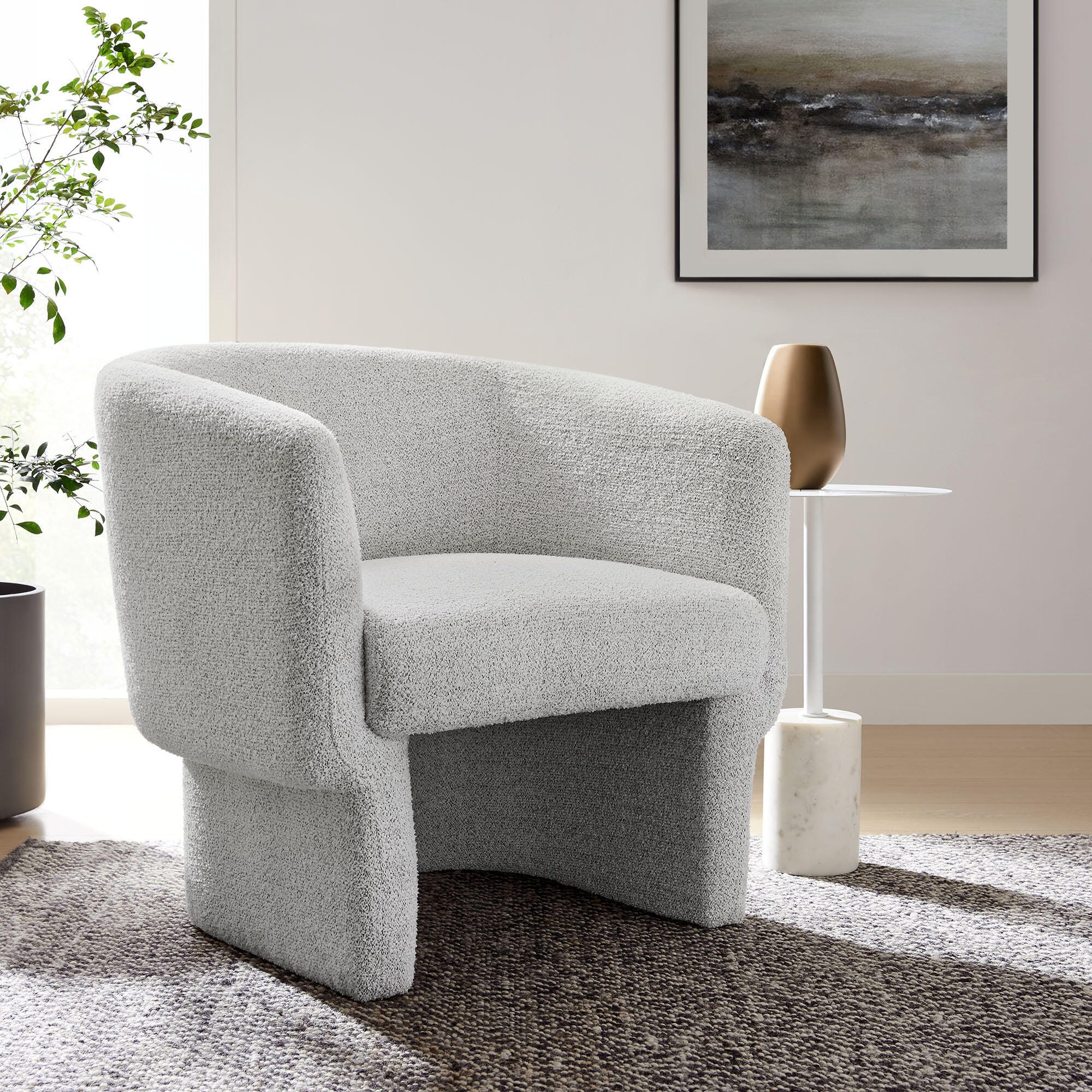 Modway Muse Accent Chair, Newsprint, large