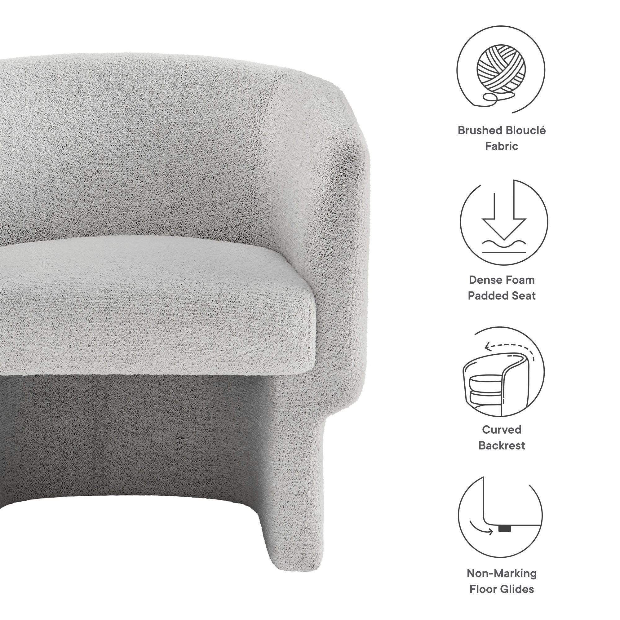 Modway Muse Accent Chair, Newsprint, large