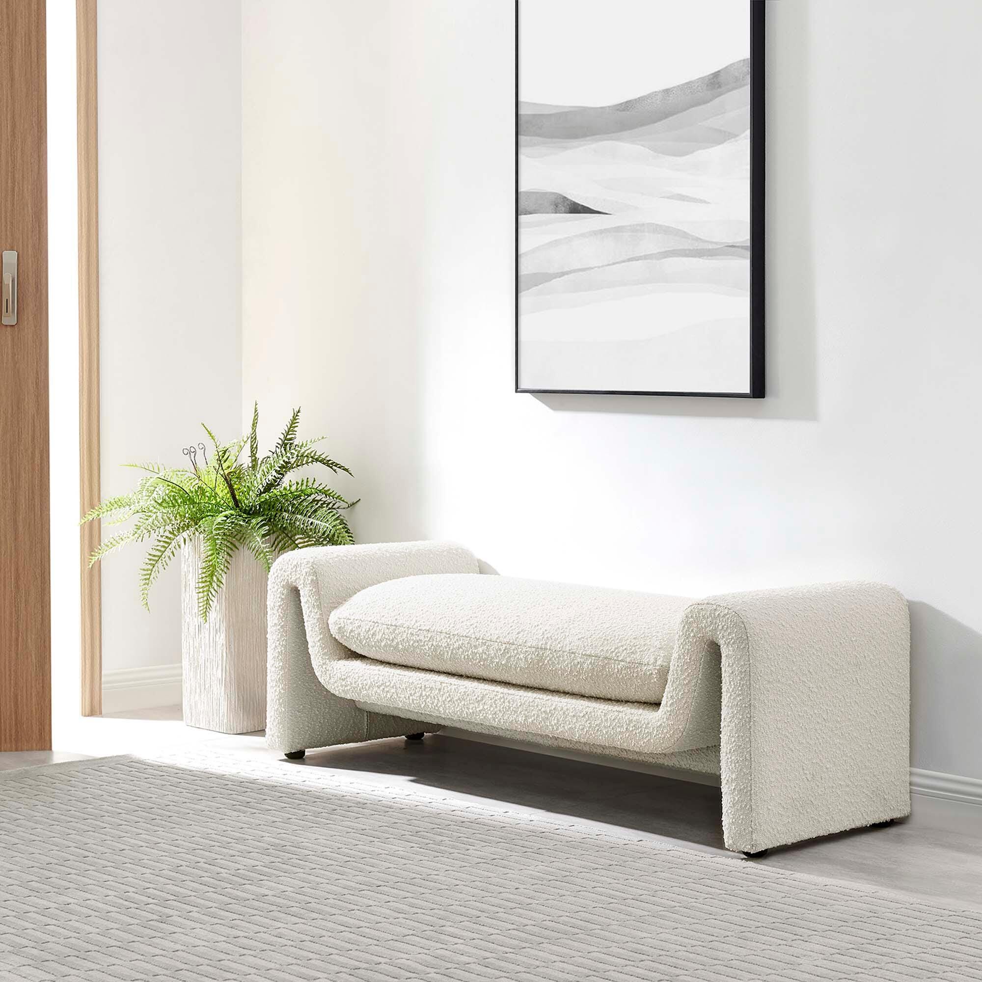 Modway Waverly Bench, White, rollover
