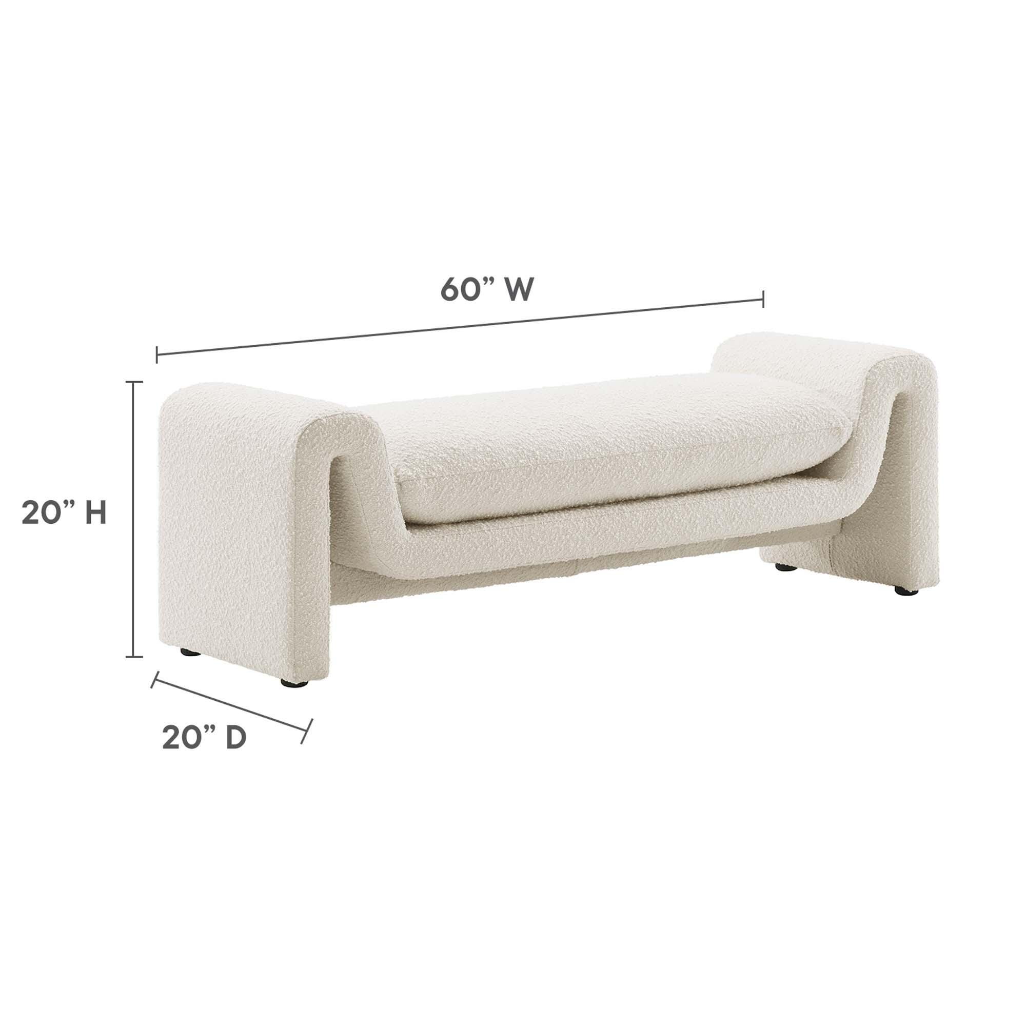 Modway Waverly Bench, White, large