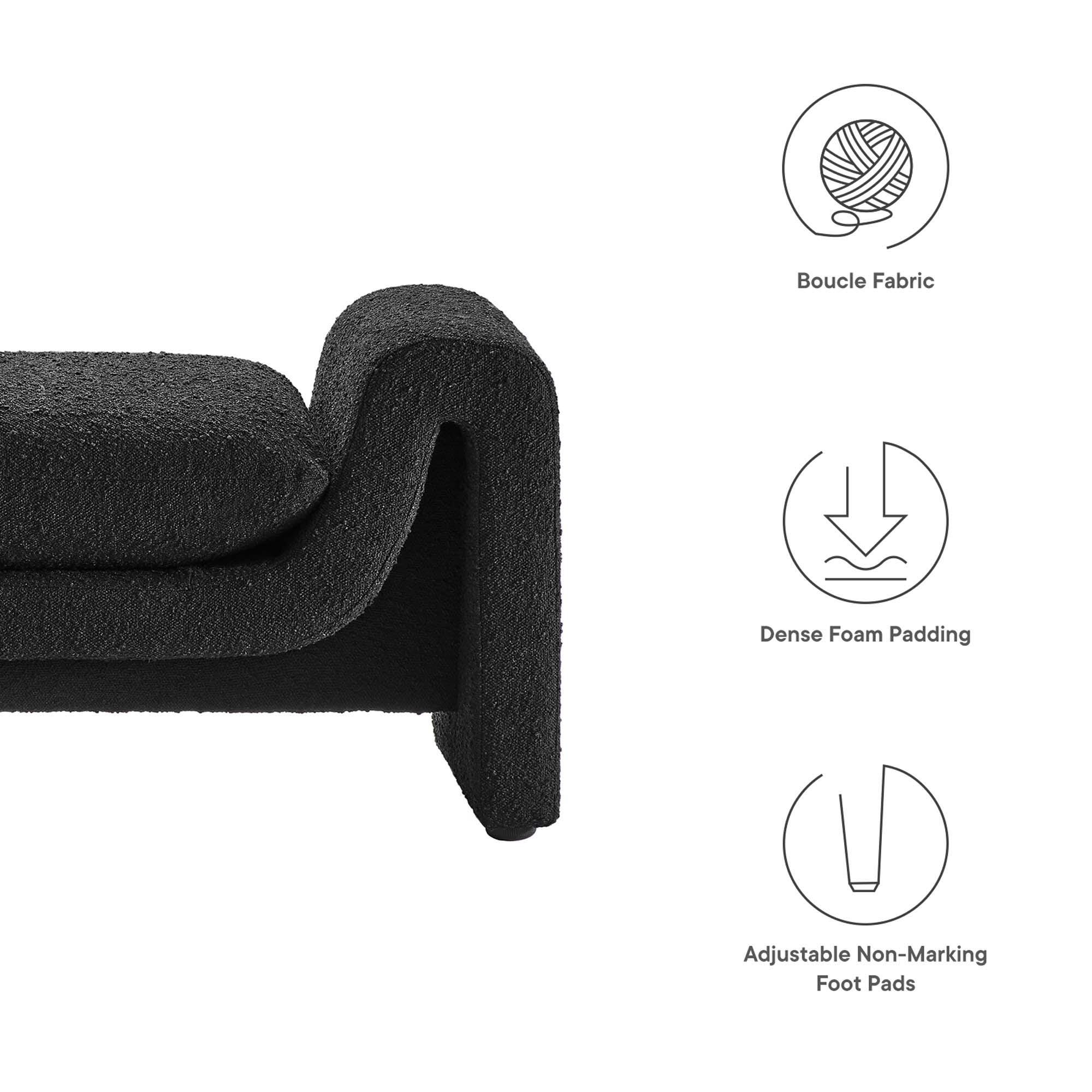 Modway Waverly Bench, Black, large