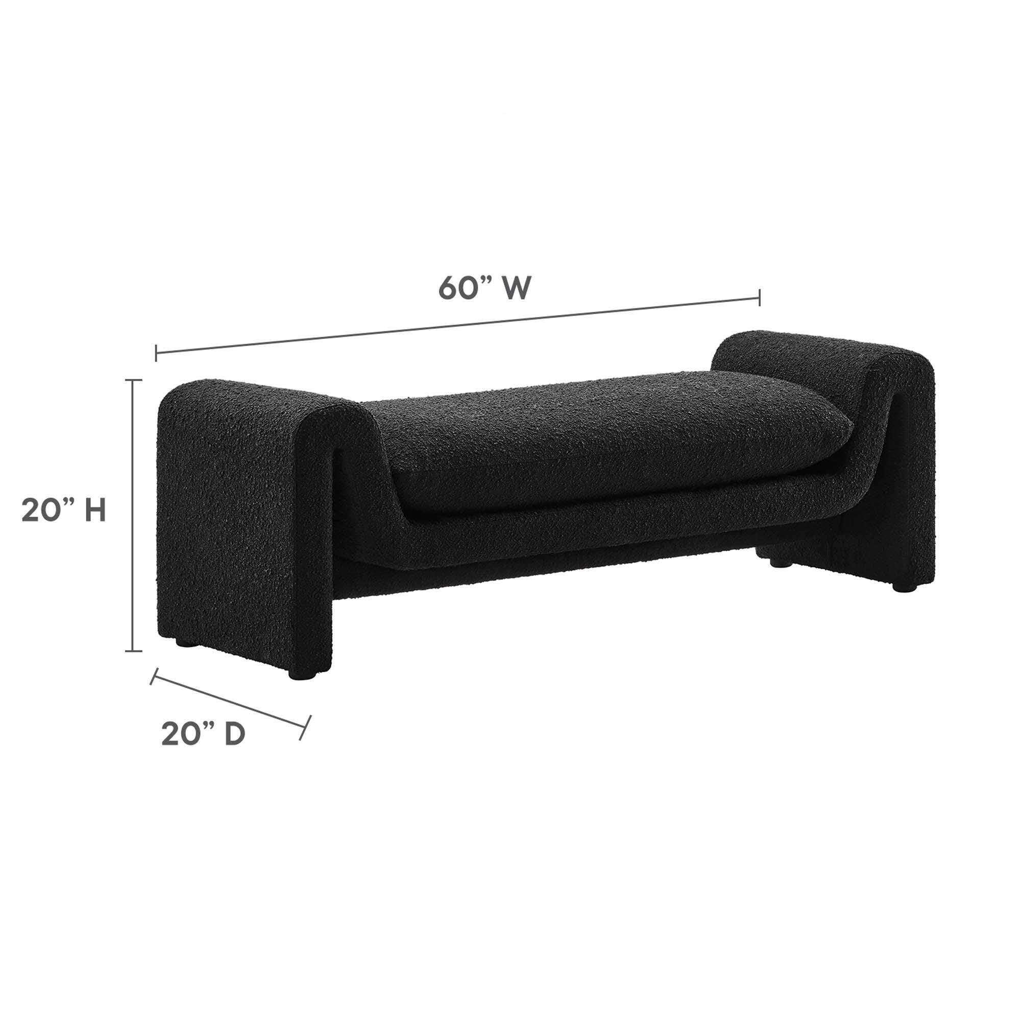 Modway Waverly Bench, Black, large