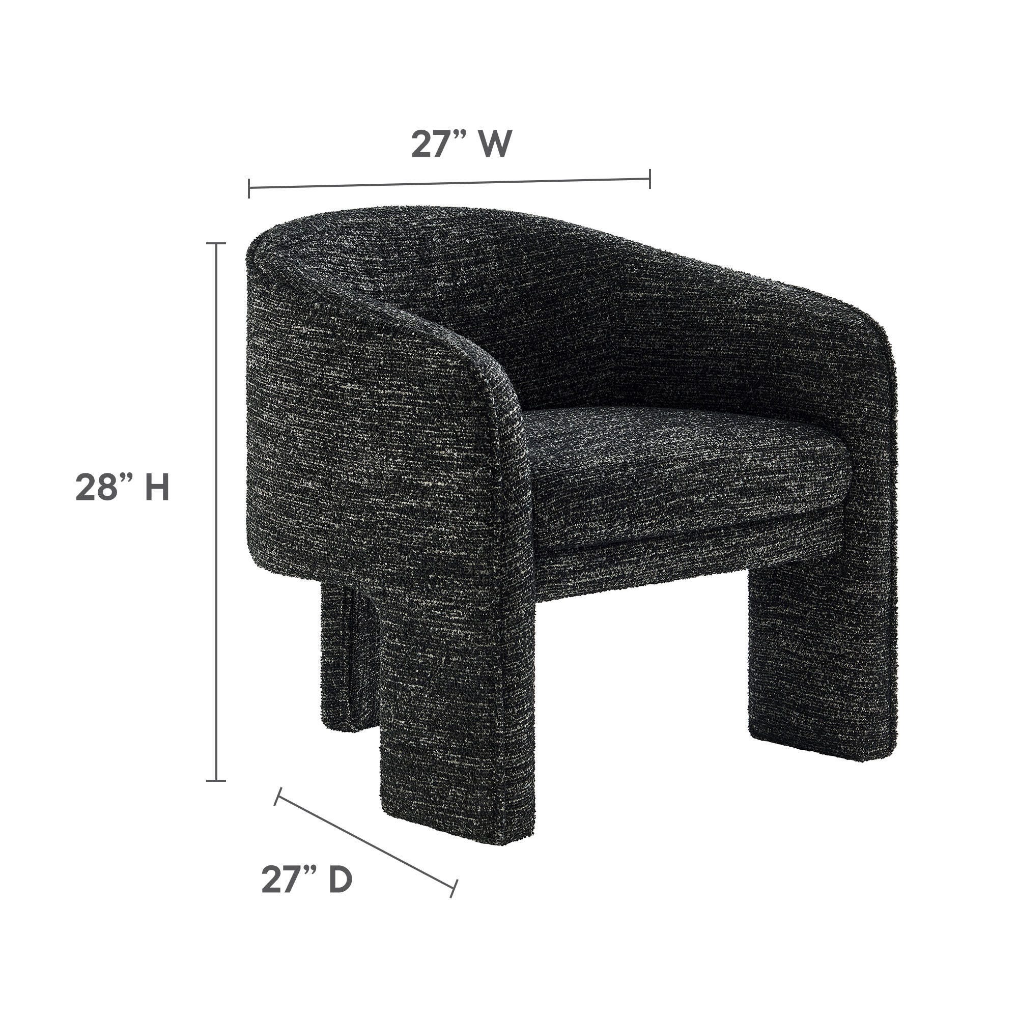 Modway Greer Accent Chair, Charcoal, large