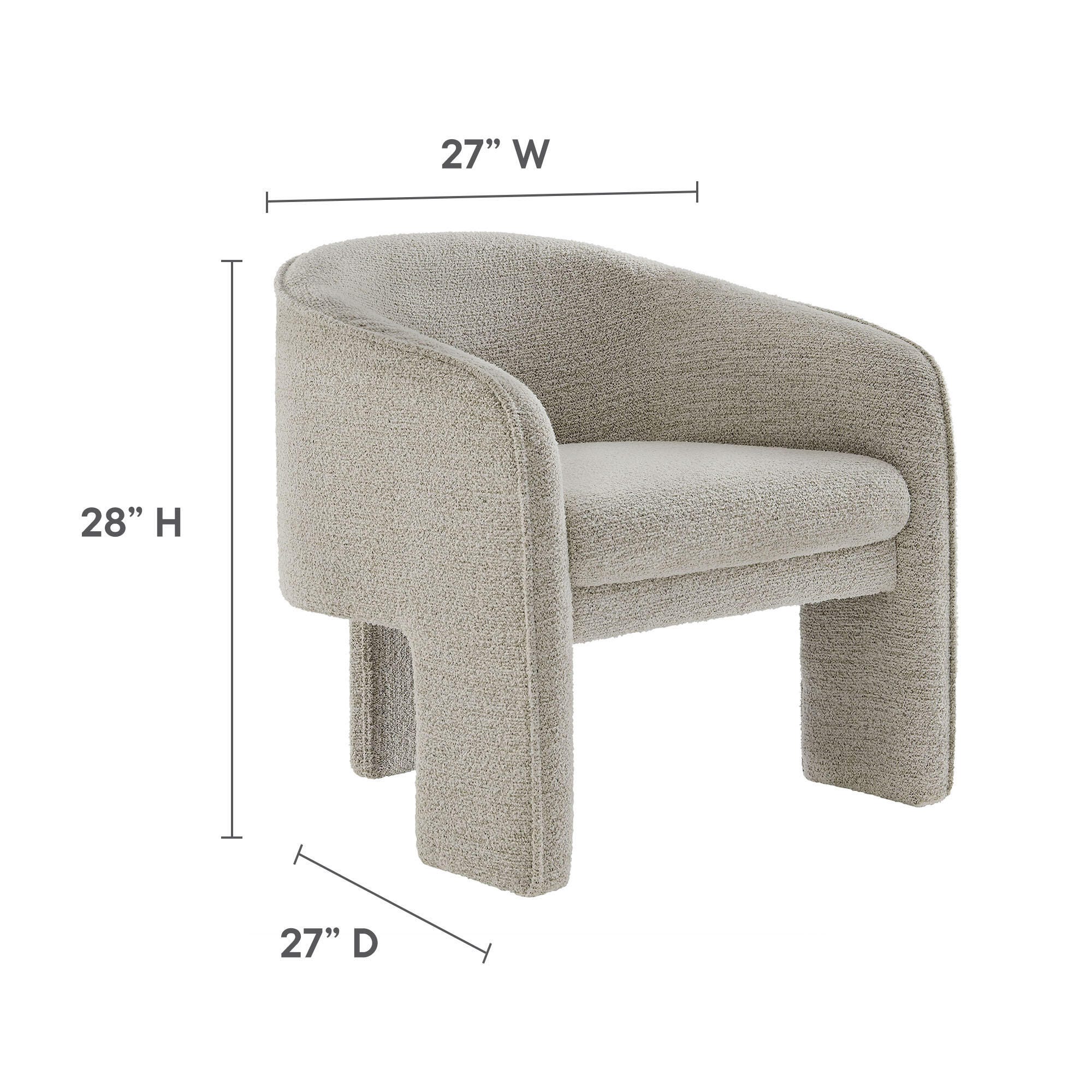 Modway Greer Accent Chair, Parchment, large