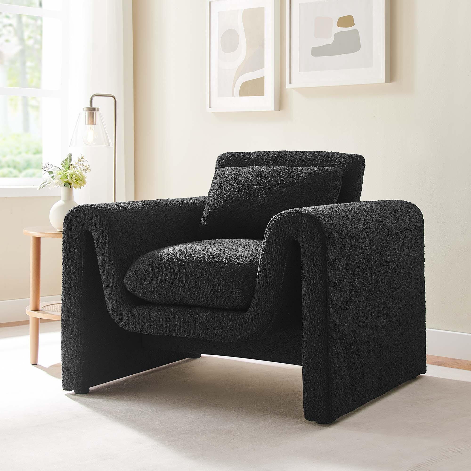 Modway Waverly Accent Chair, Black, rollover
