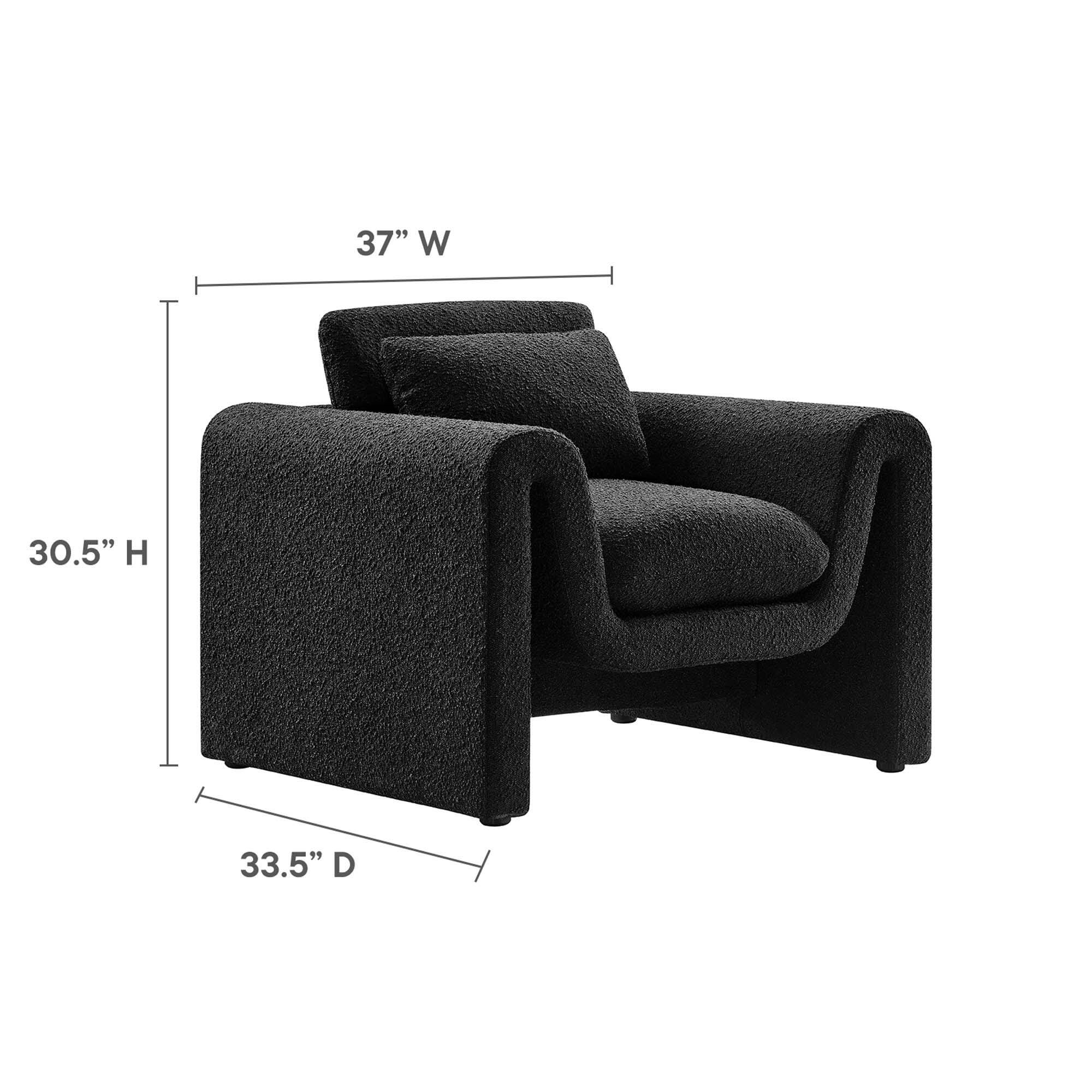 Modway Waverly Accent Chair, Black, large