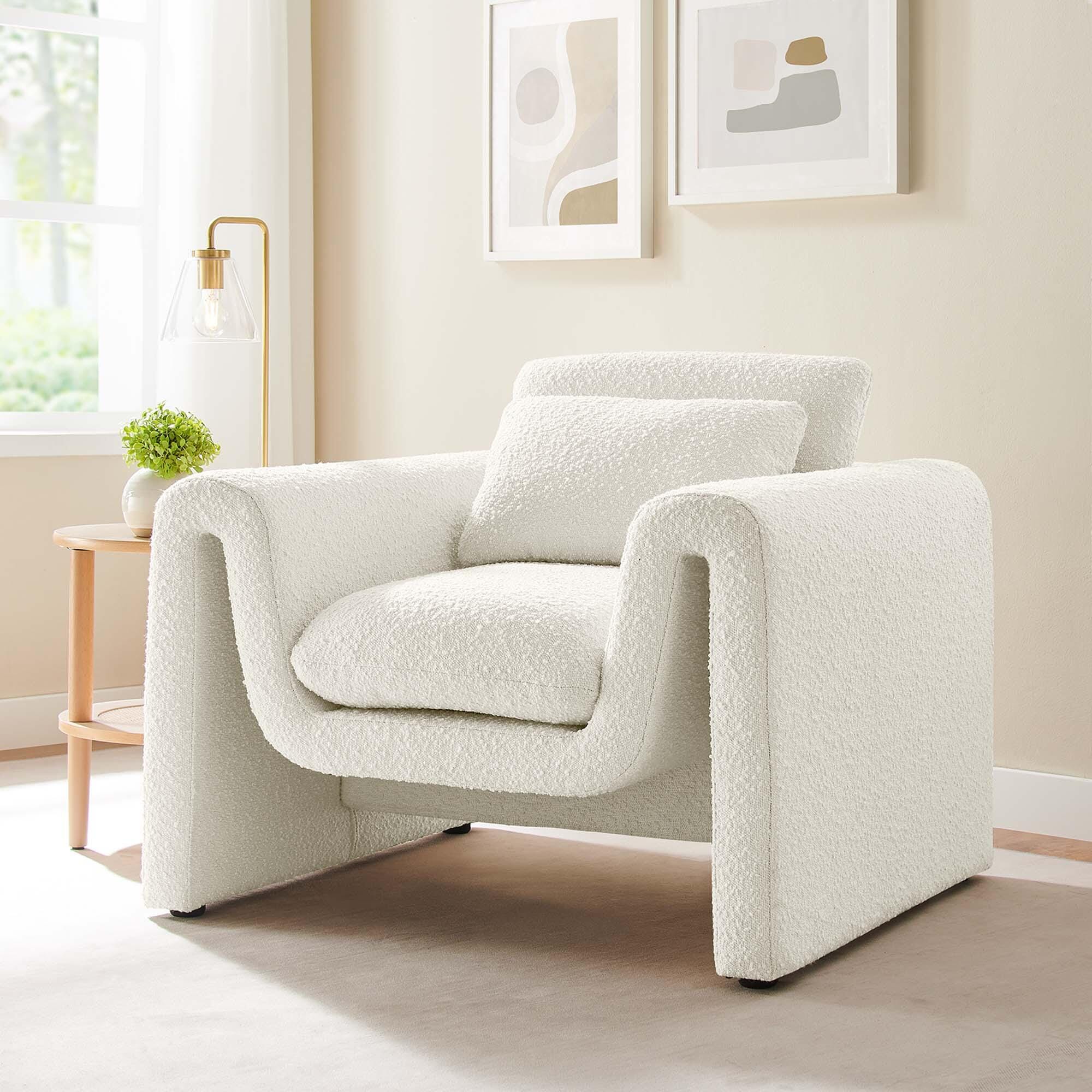 Modway Waverly Accent Chair, White, rollover