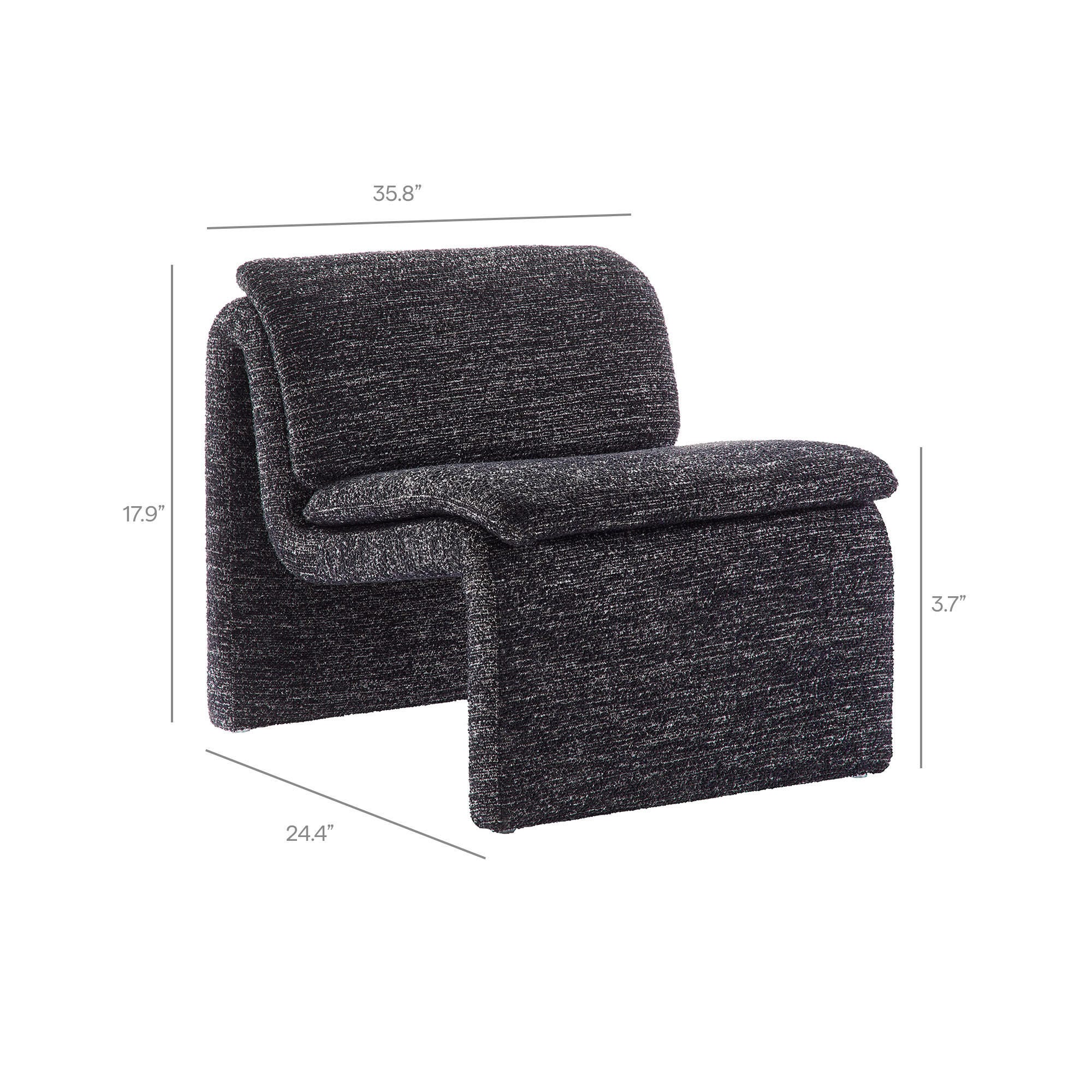 Modway Lume Accent Chair, Charcoal, large
