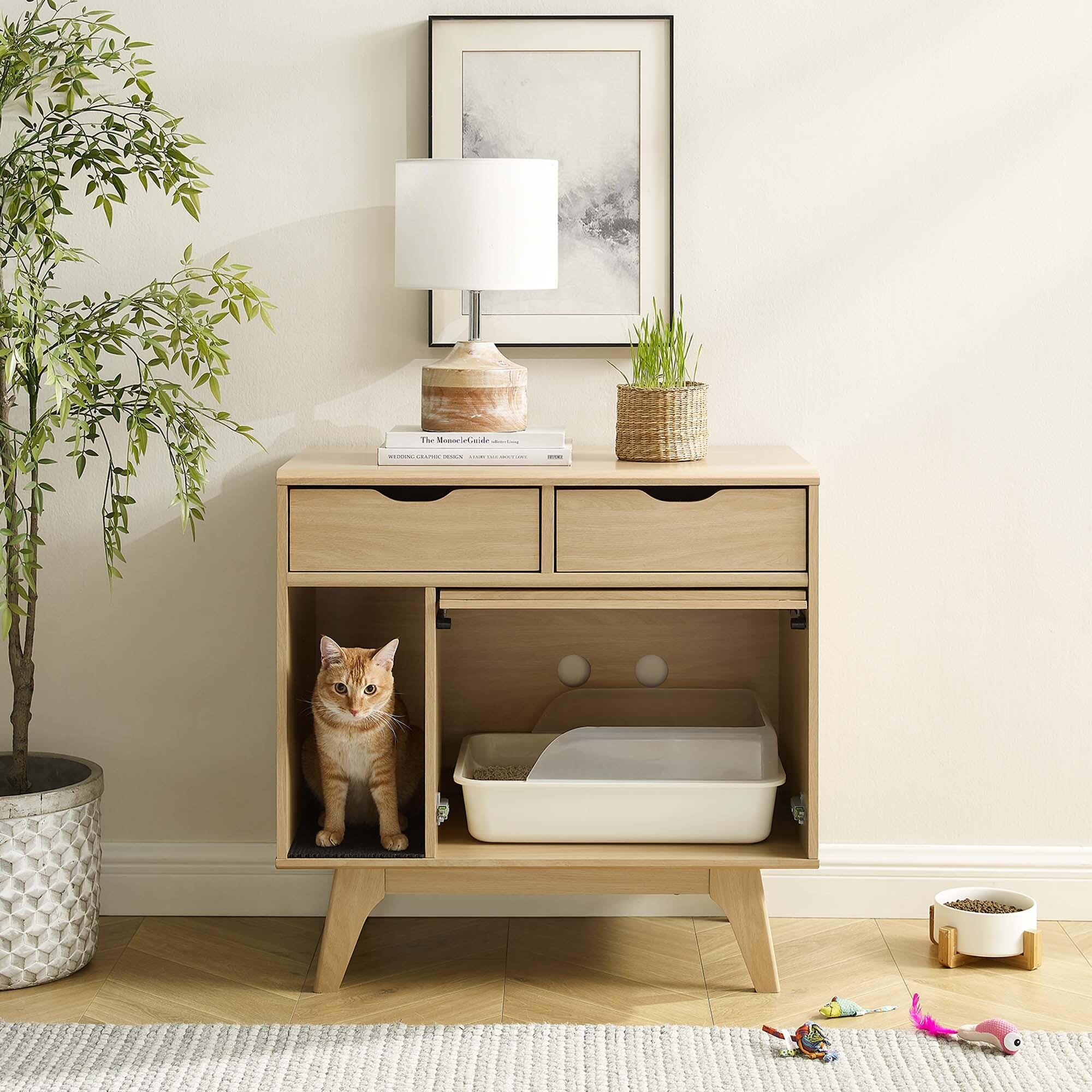 Modway Render 31" Accent Cabinet, Oak, large