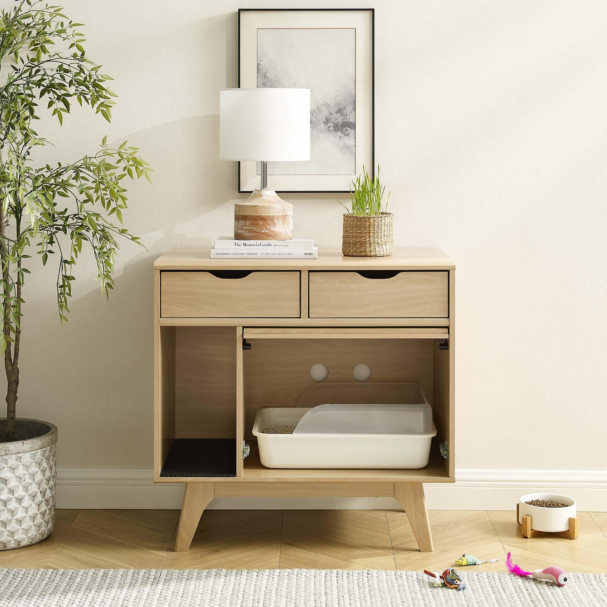 Modway Render 31" Accent Cabinet, Oak, large