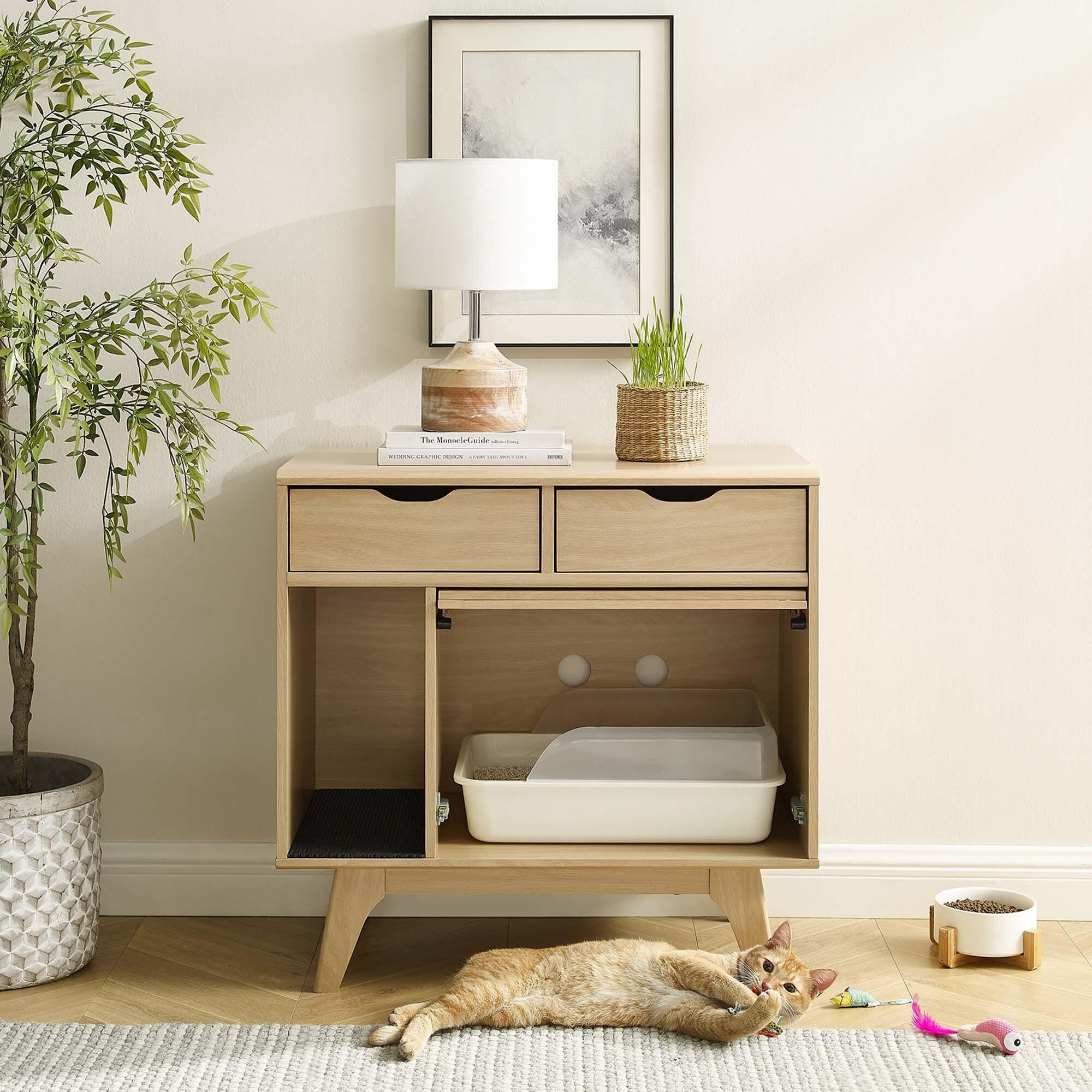 Modway Render 31" Accent Cabinet, Oak, large