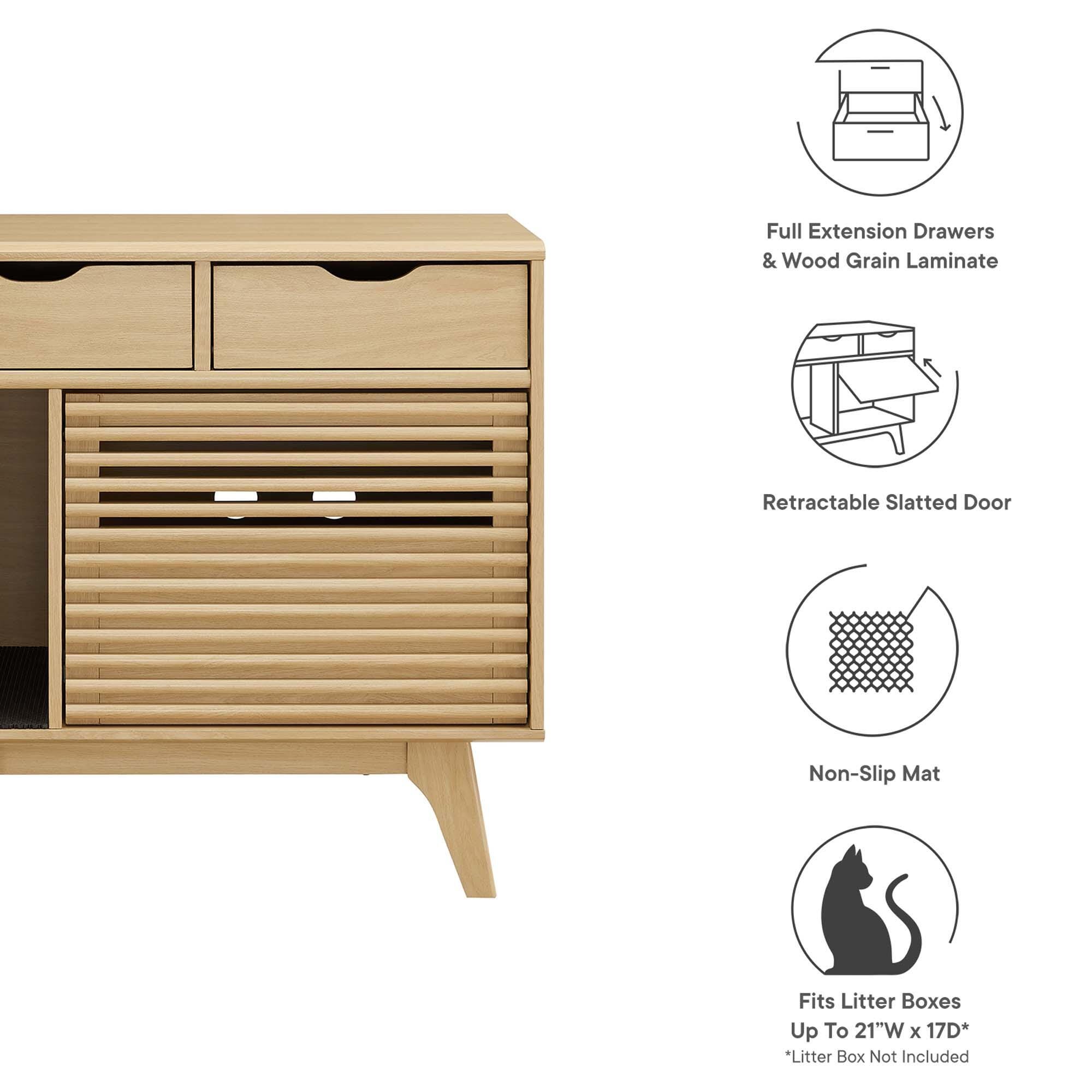 Modway Render 31" Accent Cabinet, Oak, large