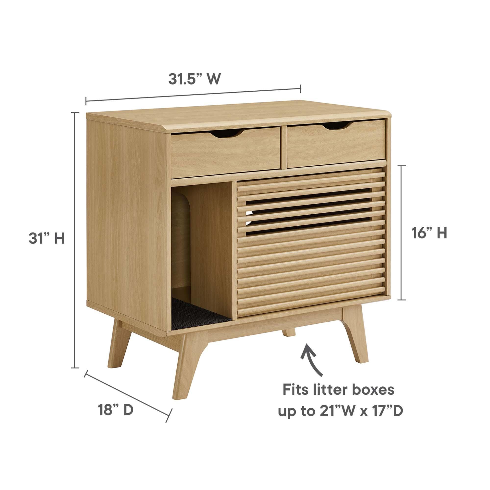 Modway Render 31" Accent Cabinet, Oak, large
