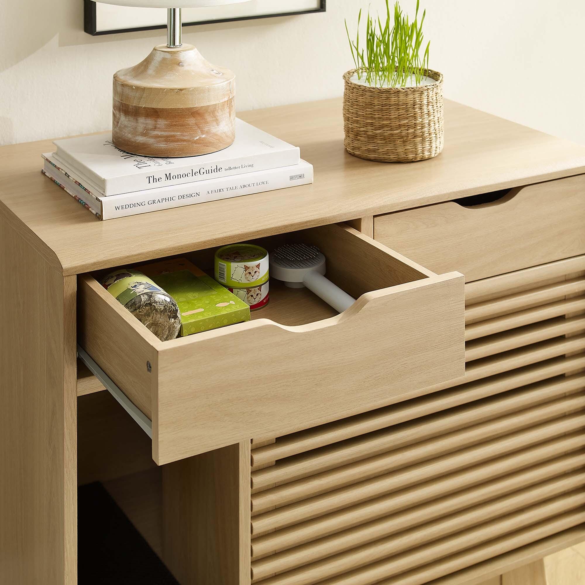 Modway Render 31" Accent Cabinet, Oak, large