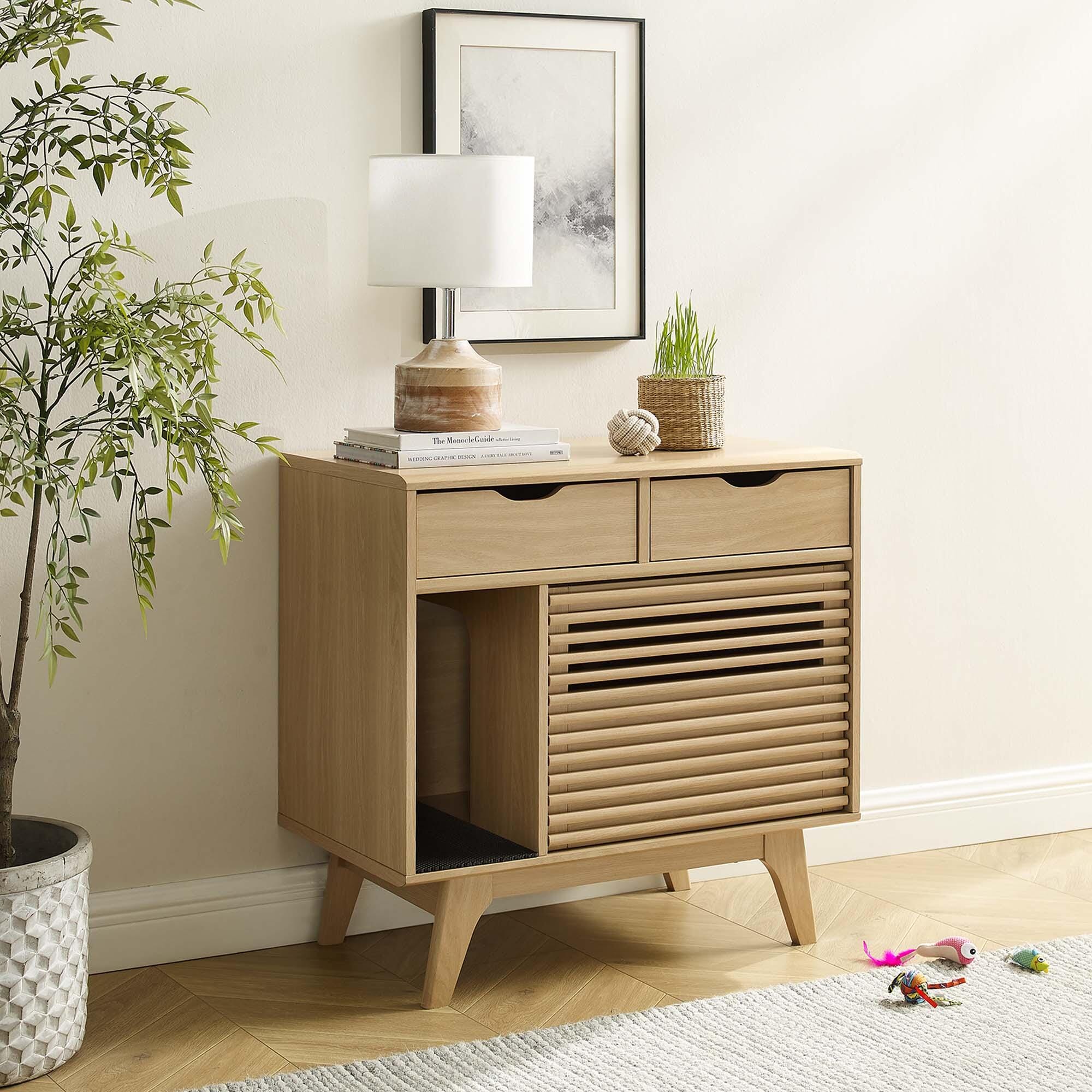 Modway Render 31" Accent Cabinet, Oak, large